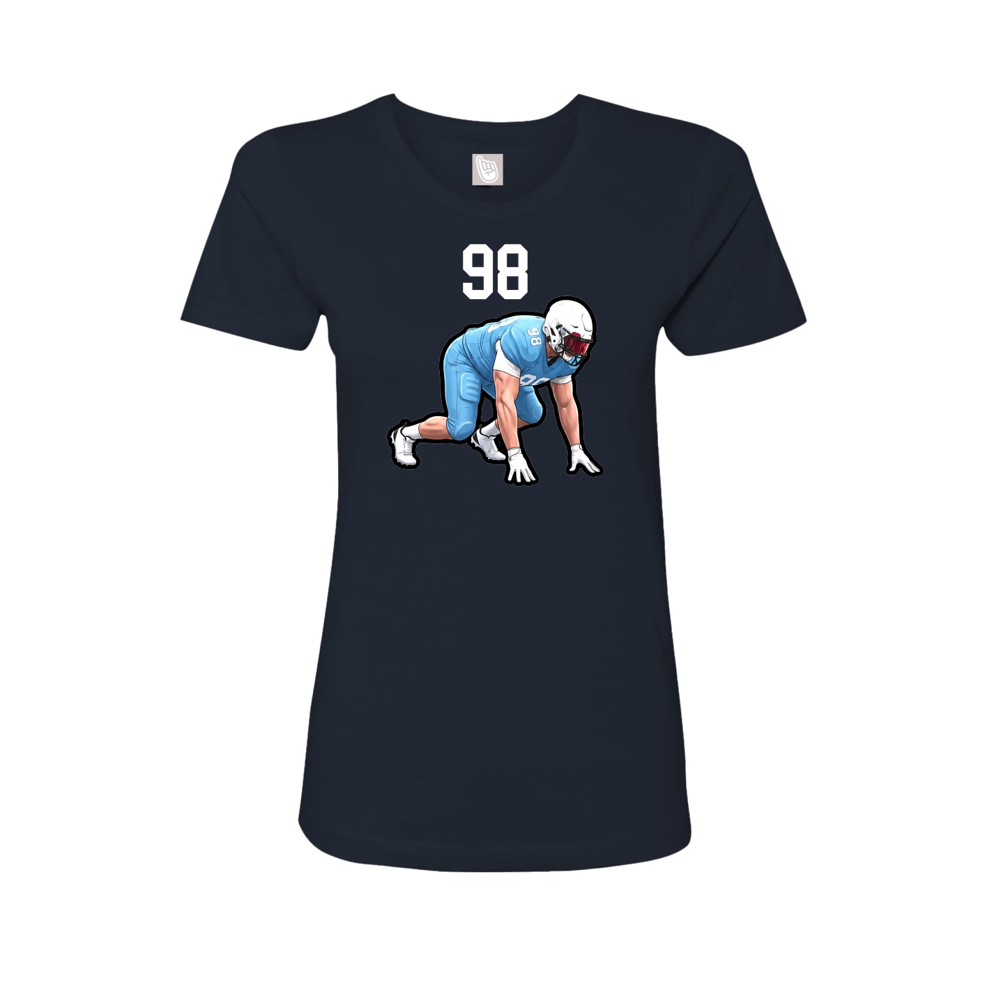 Fitted Women's Tee — Number Top in Navy