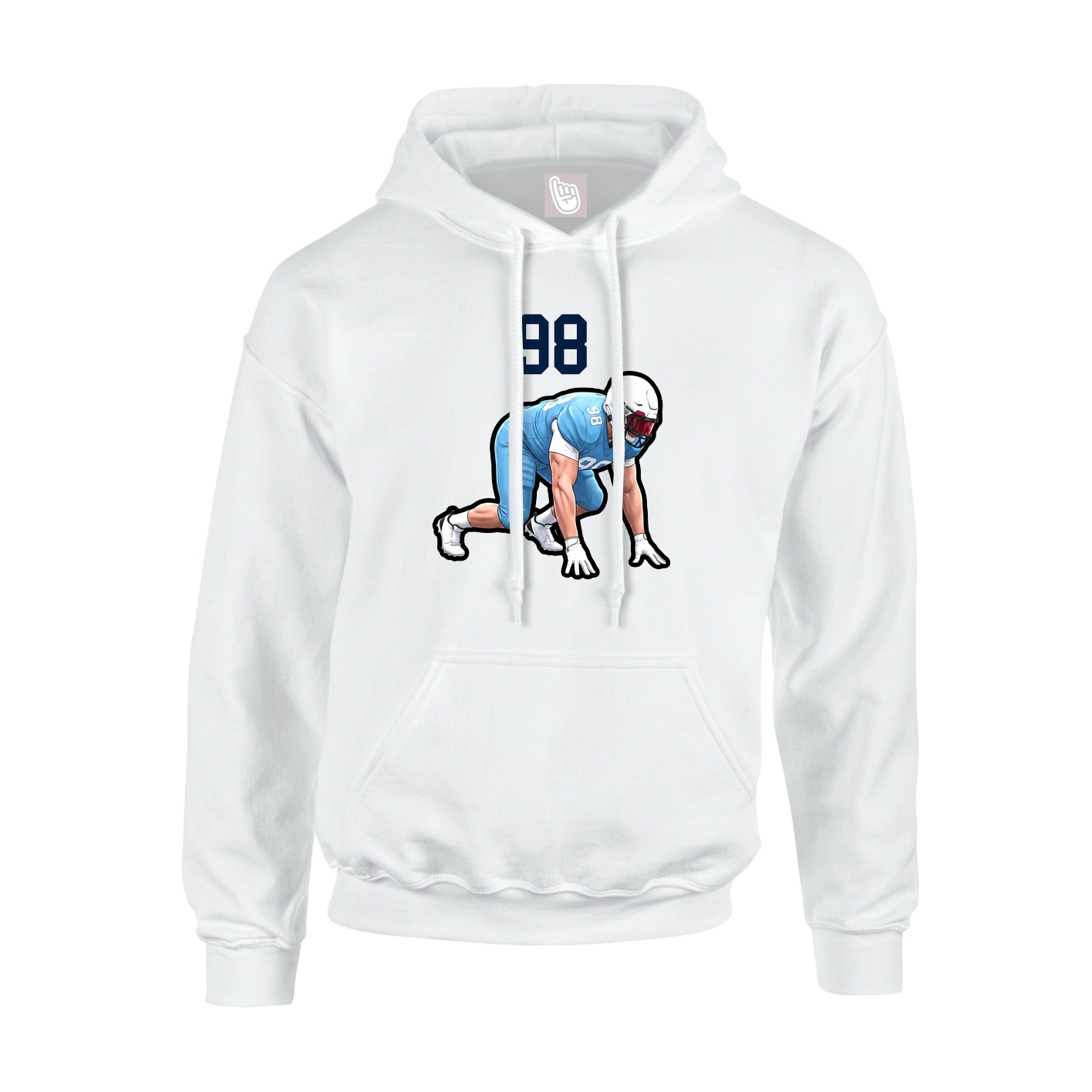 Youth Hoodie — Number Top in White