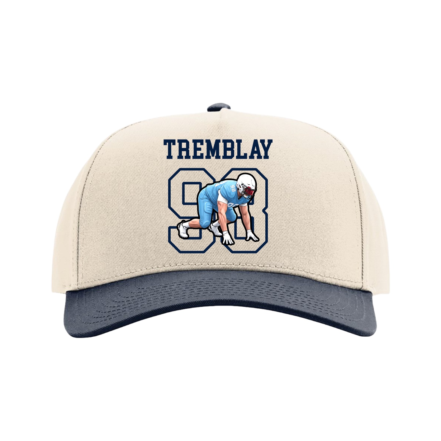 Full Fabric Five-Panel Champ Cap — Shirsey in Cream/Navy
