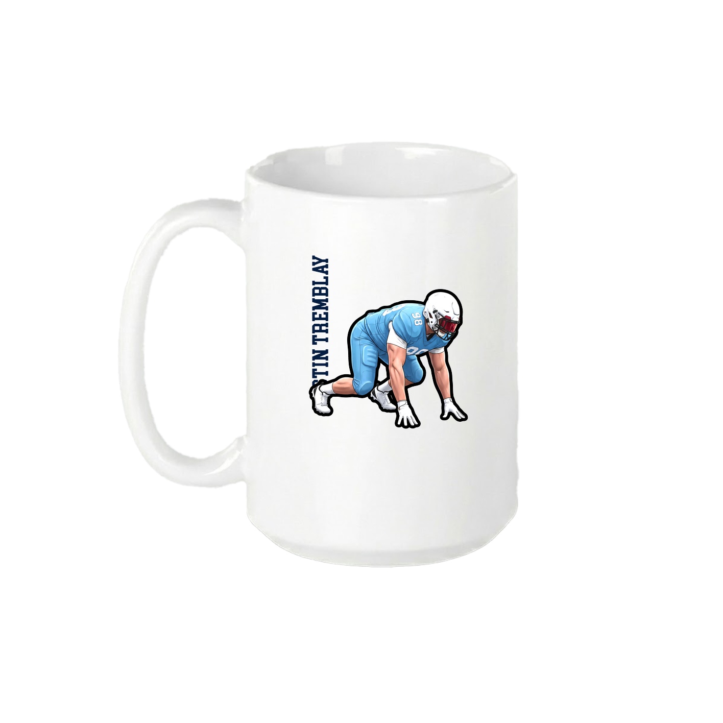 15oz Coffee Mug — Name Vertical in White