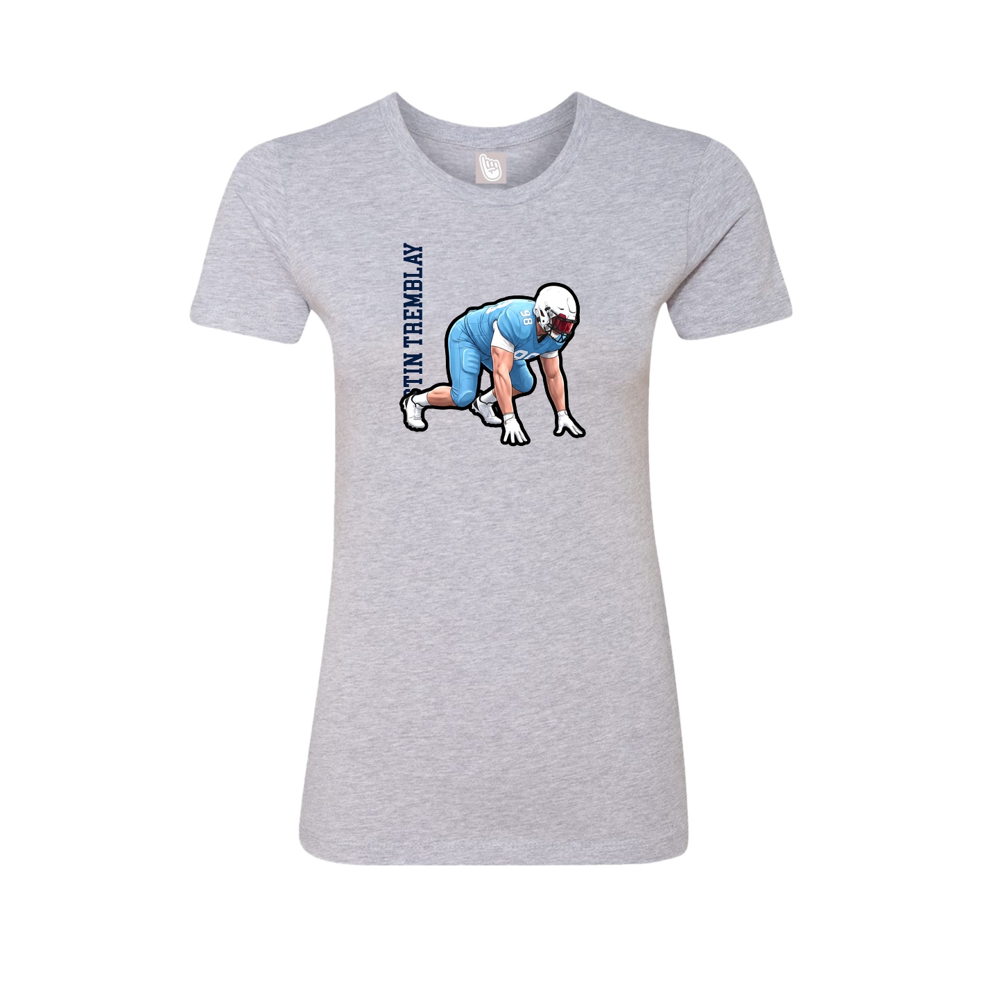 Womens Tee — Name Vertical in Grey