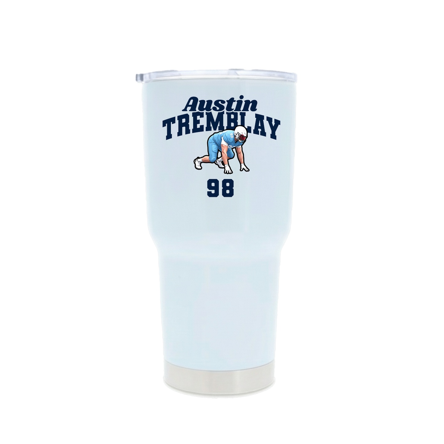 30oz Stainless Steel Tumbler — Signature Arch in White