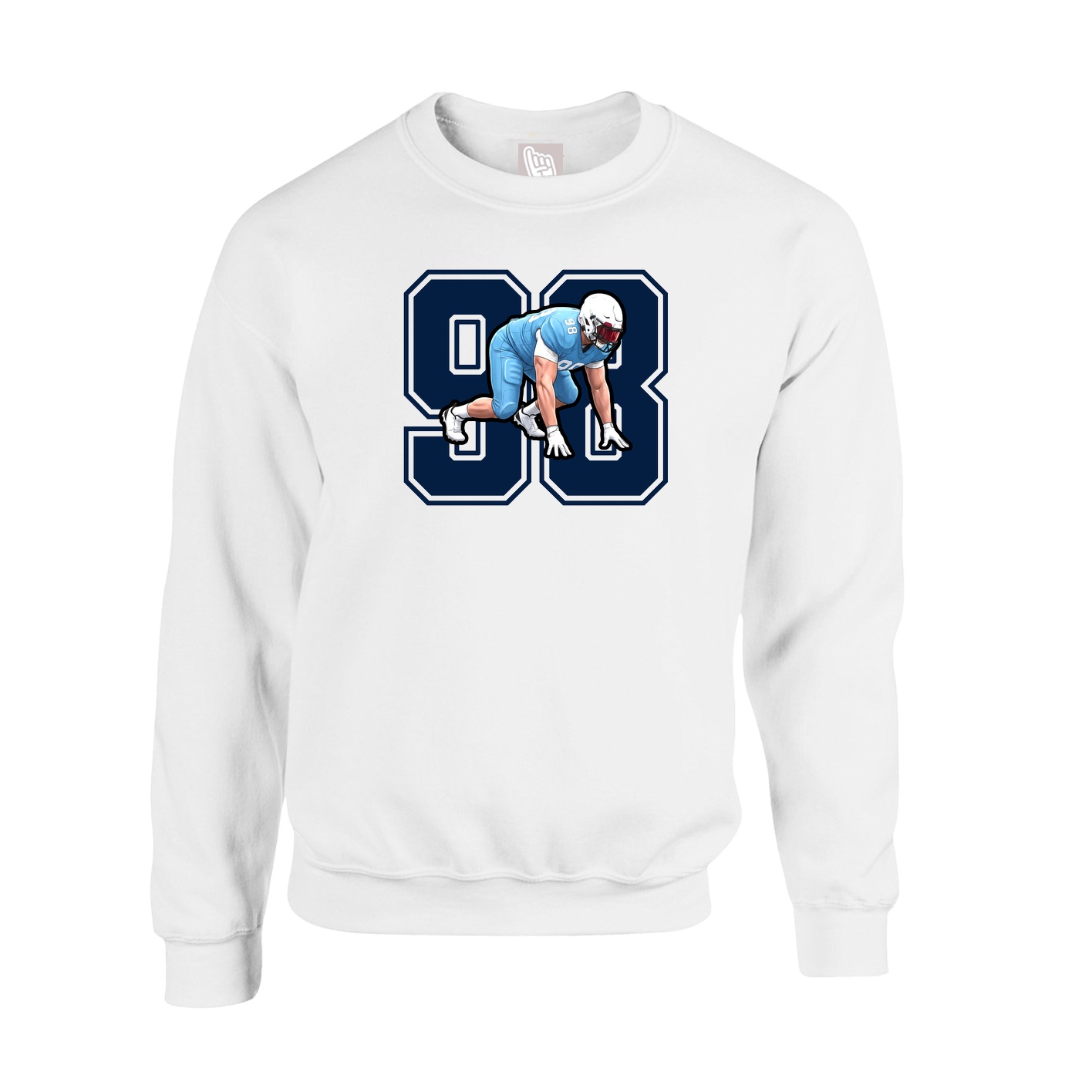 Fleece Crew — Number in White