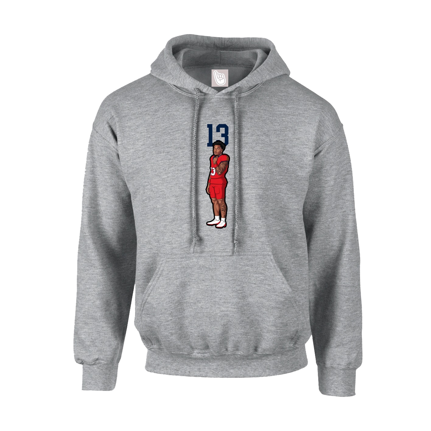 Hoodie — Number Top in Grey