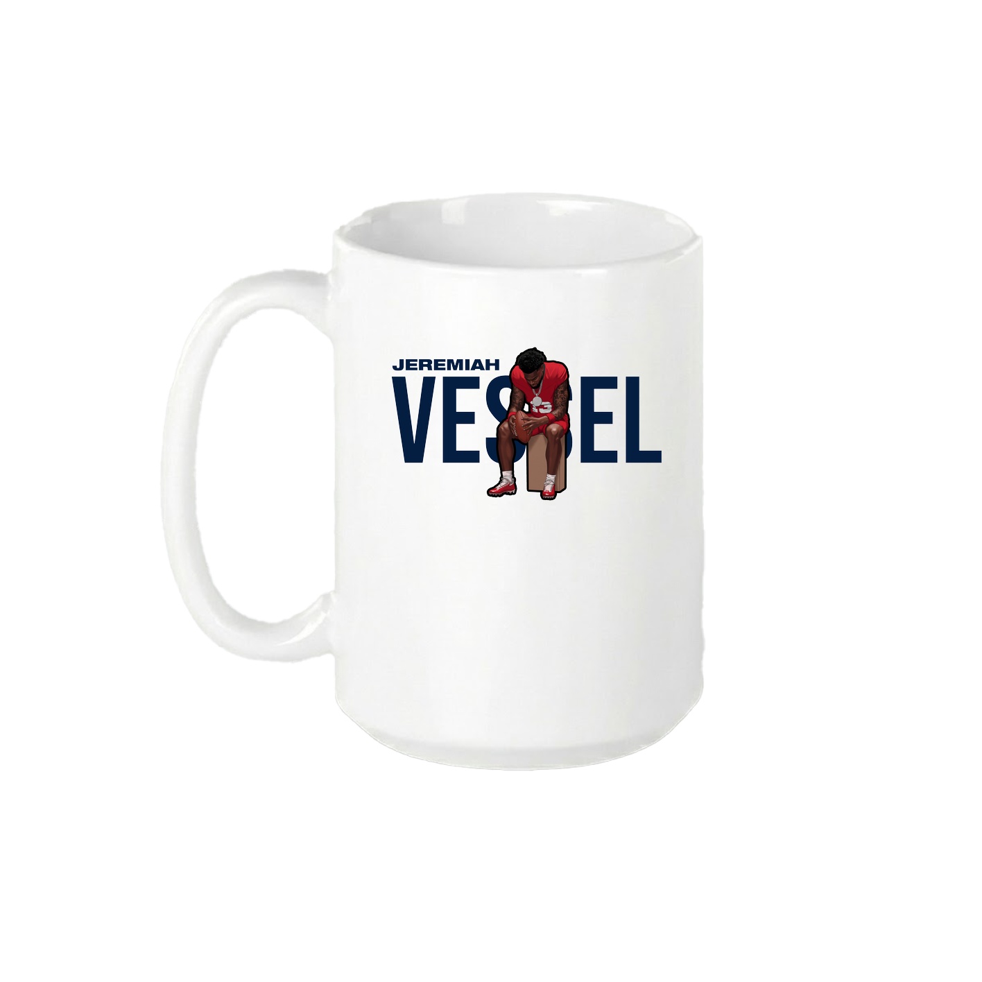 15oz Coffee Mug — Player Name in White