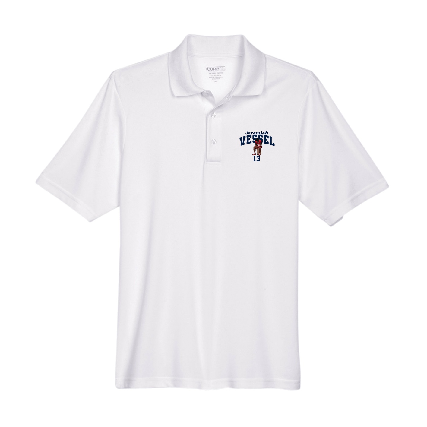 Performance Polo — Signature Arch in White