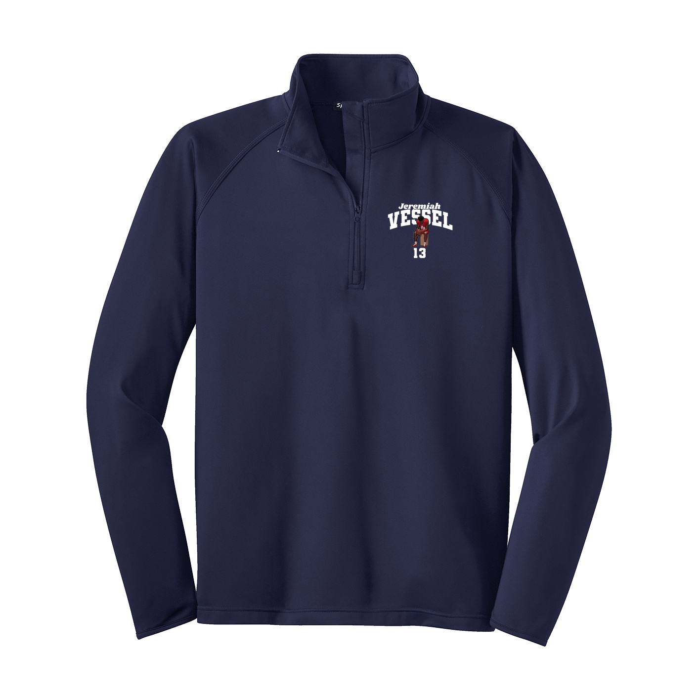 Q-Zip Pullover — Signature Arch in Navy
