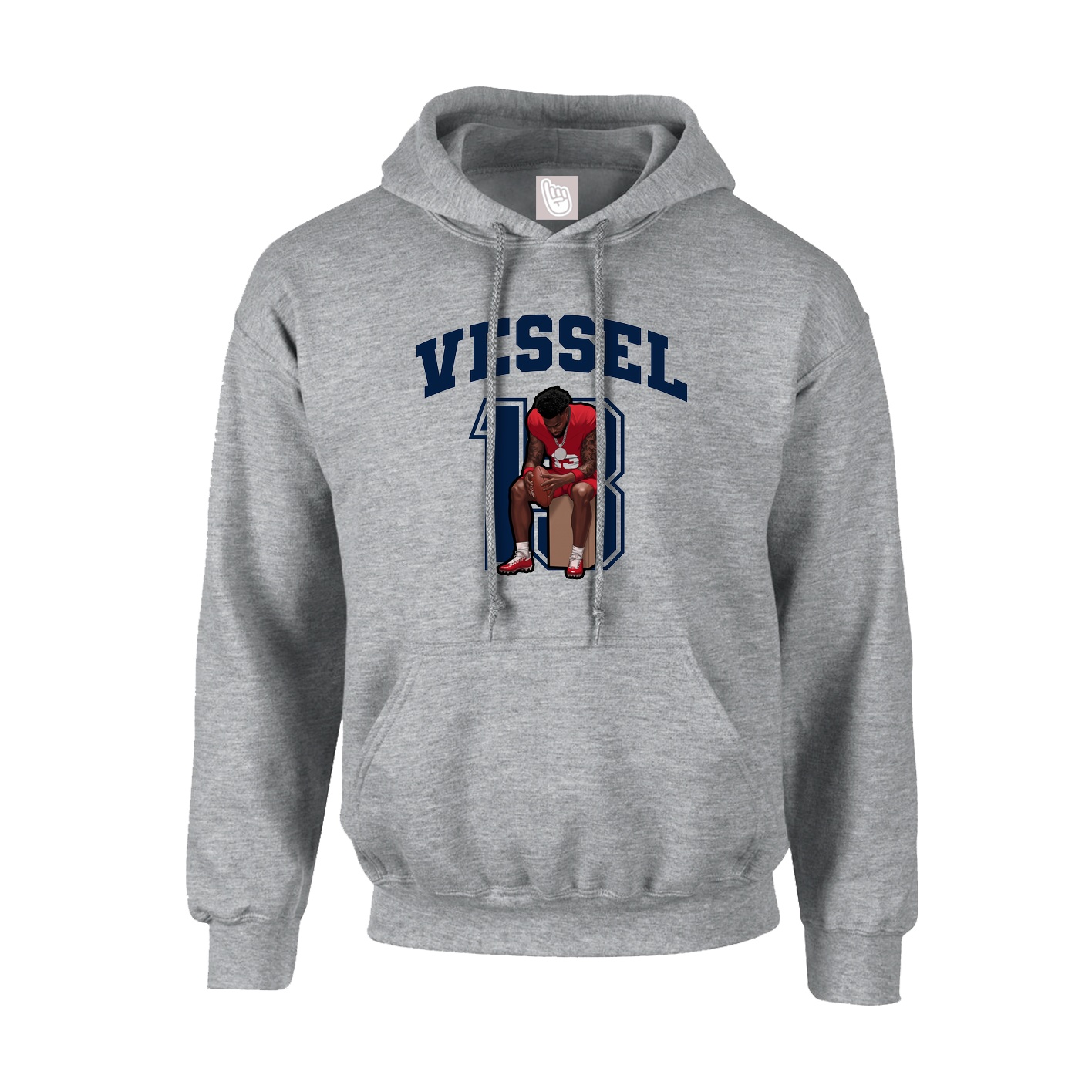 Youth Hoodie — Number in Grey
