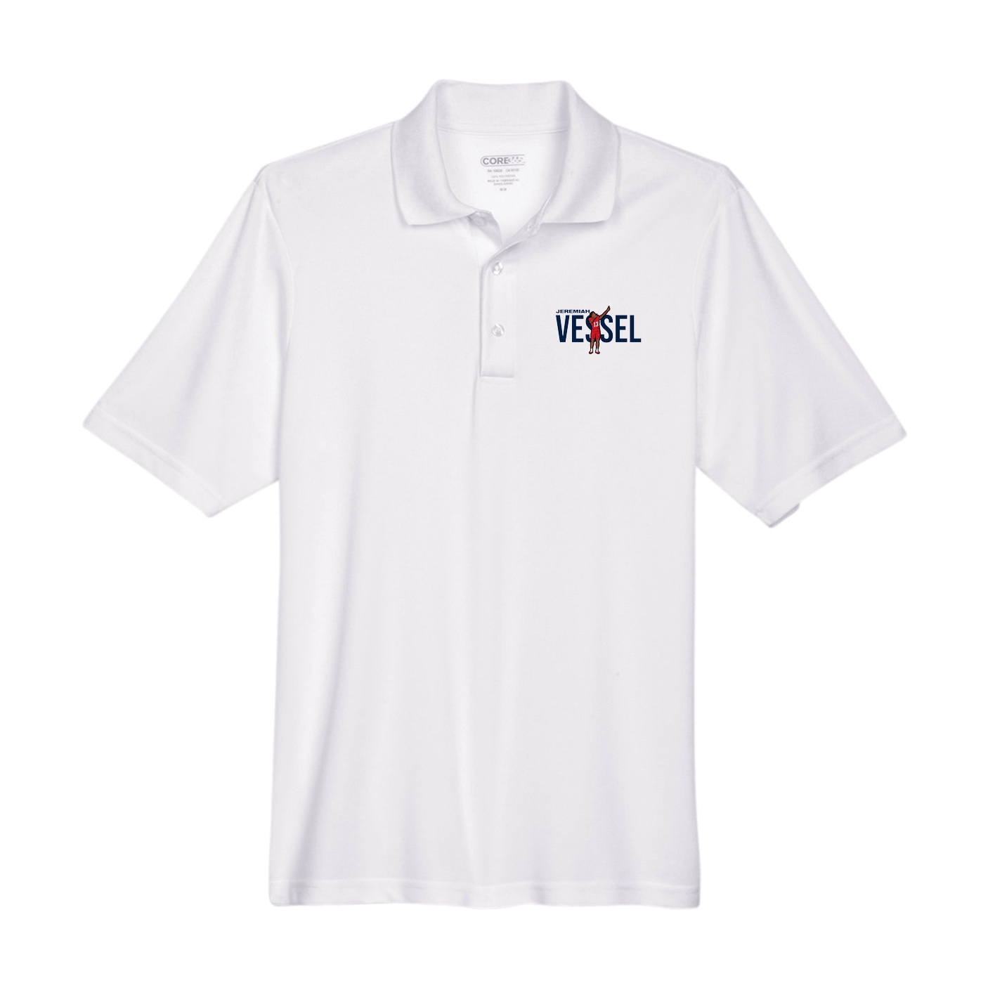 Performance Polo — Player Name in White