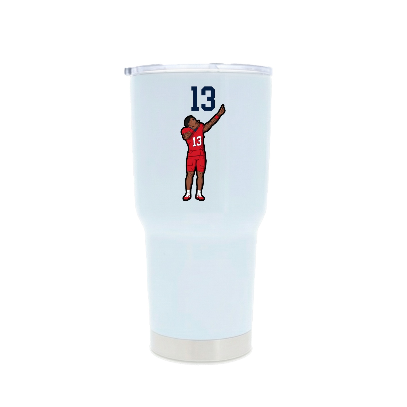 30oz Stainless Steel Tumbler — Number Top in White