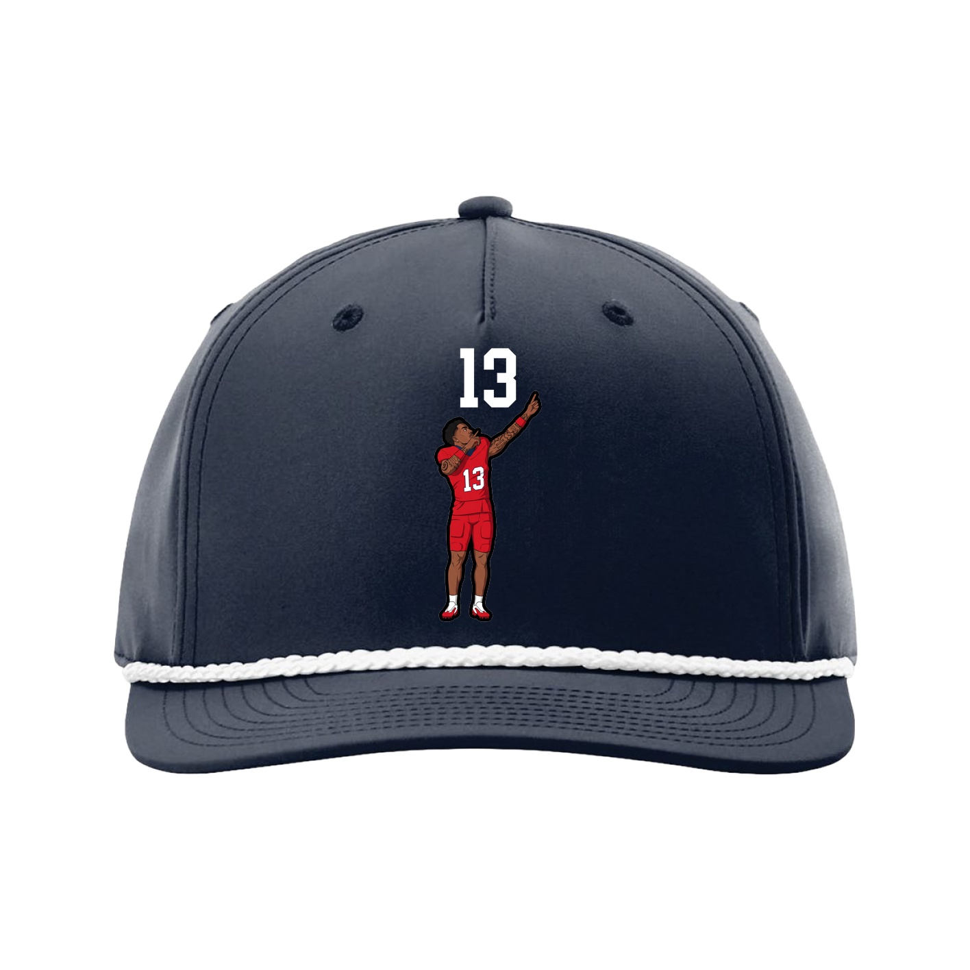Five-Panel Classic Rope Cap — Number Top in Navy