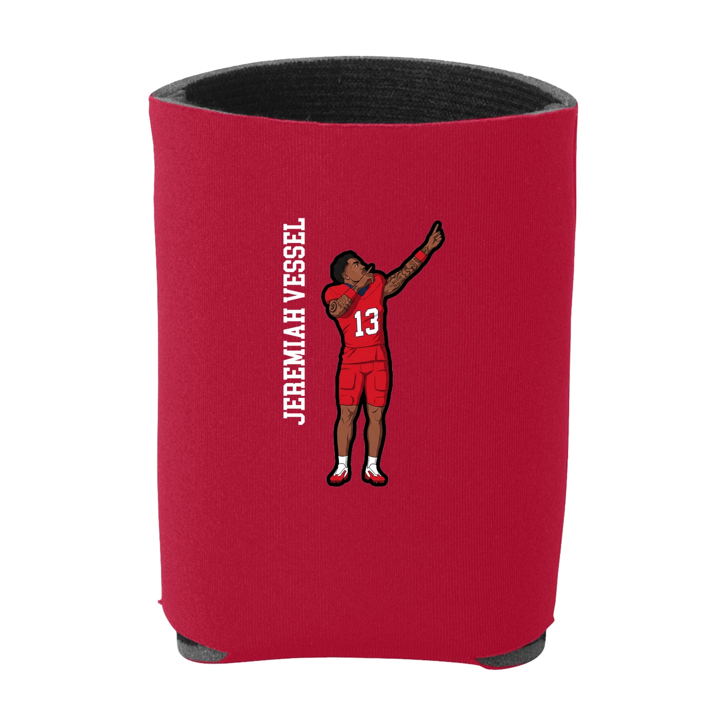 Can Holder — Name Vertical in Red