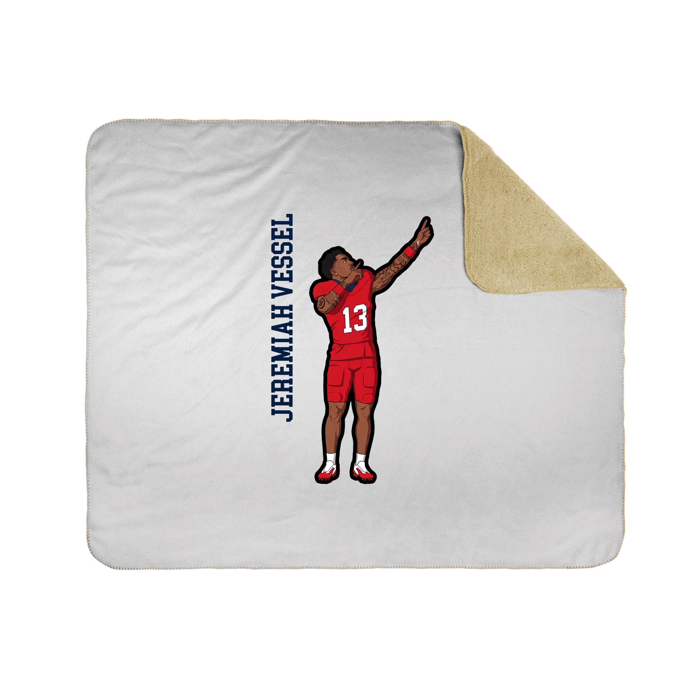 Throw Blanket — Name Vertical in White