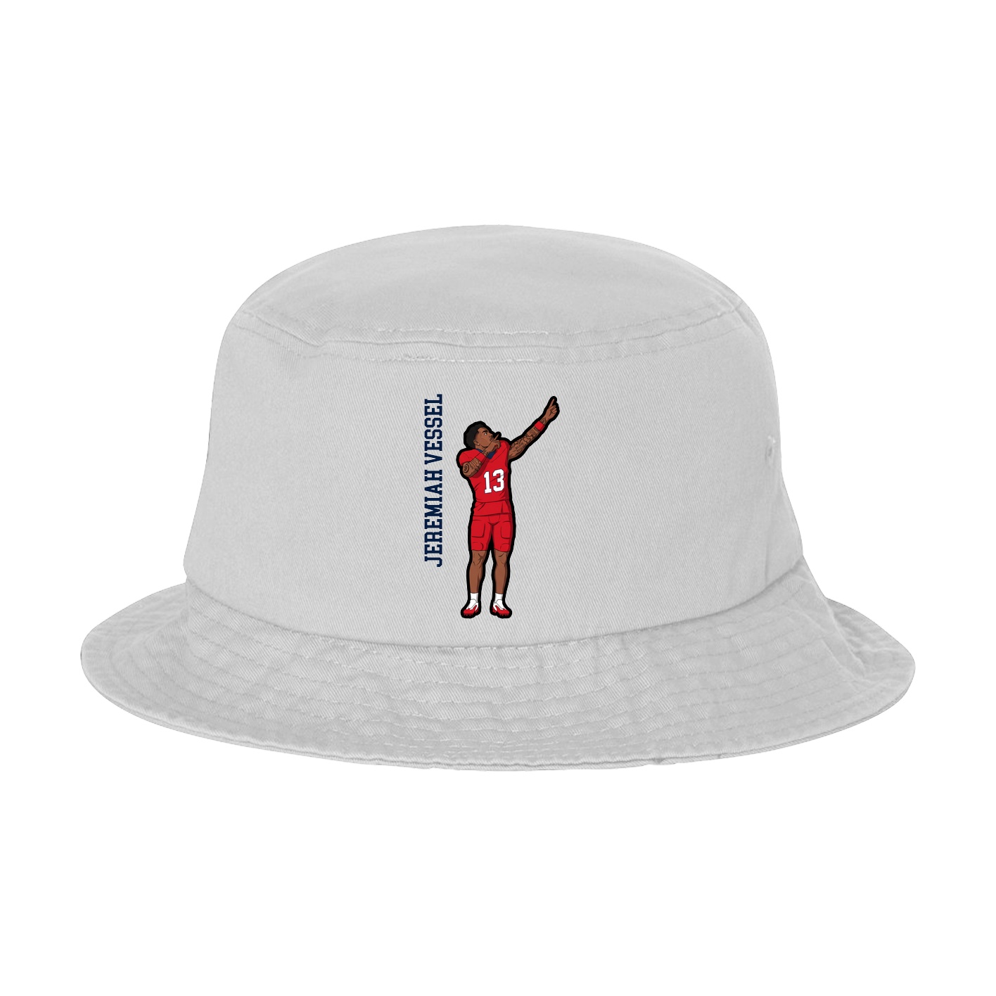 Bucket Cap — Name Vertical in White