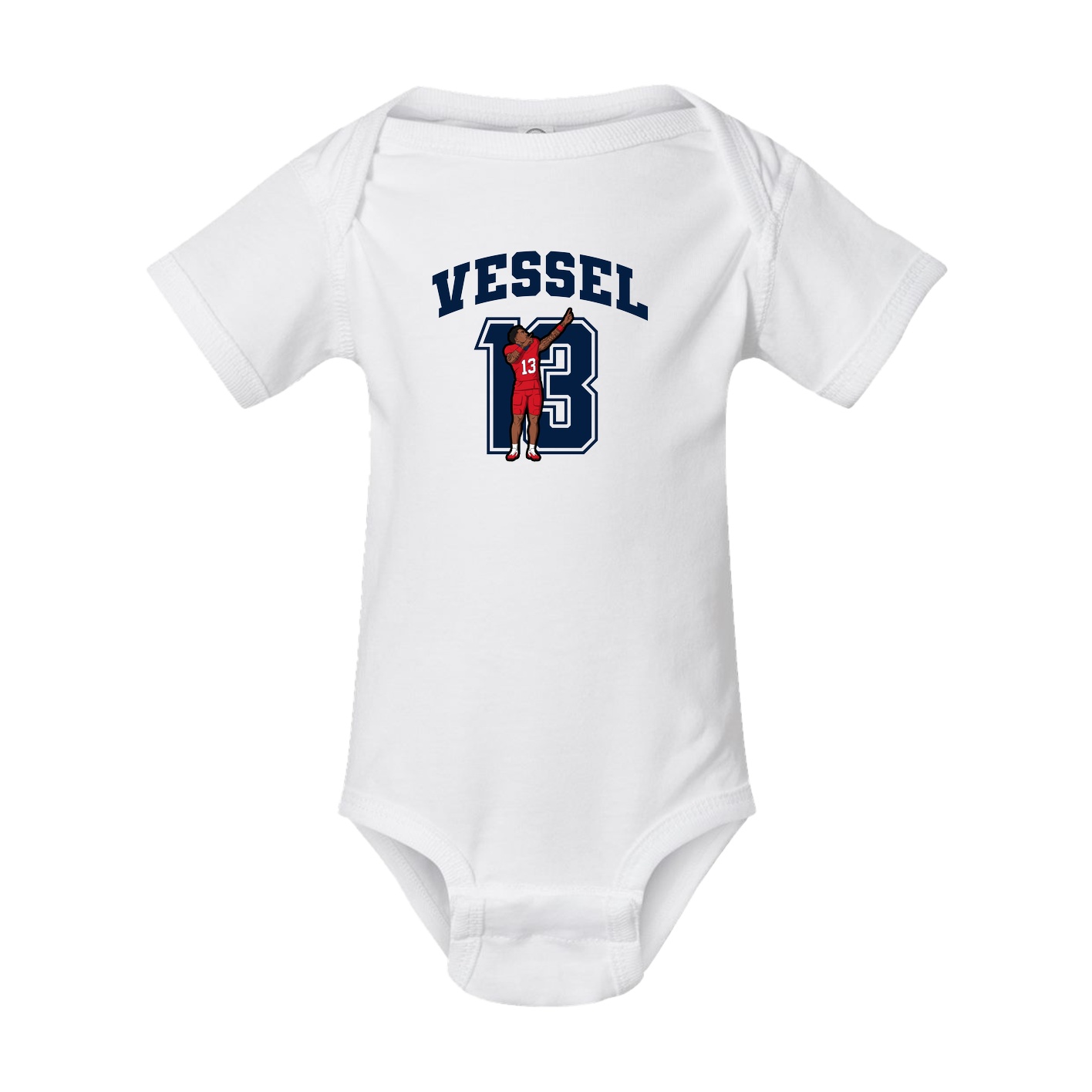 Baby Onesie — Number in White