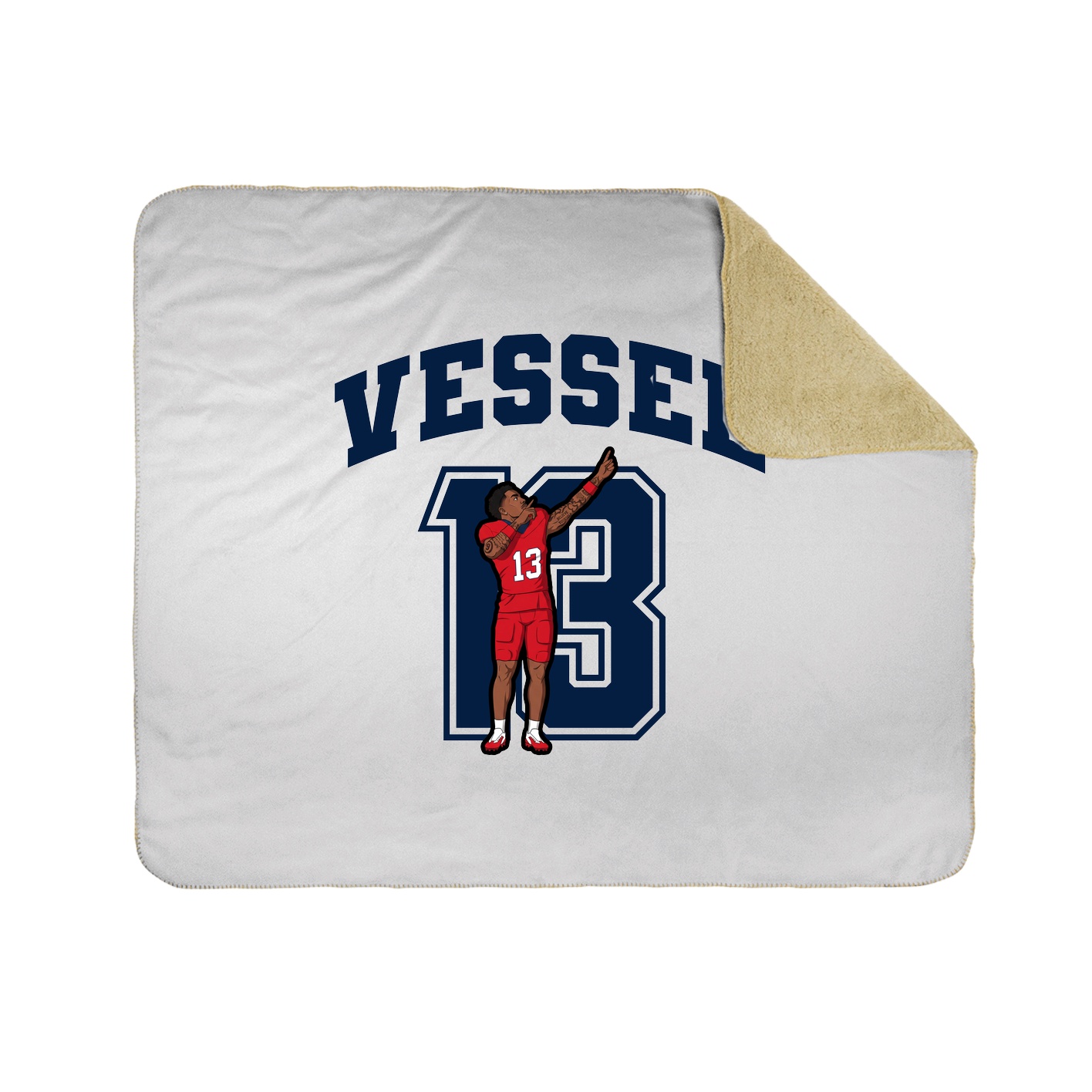 Throw Blanket — Number in White