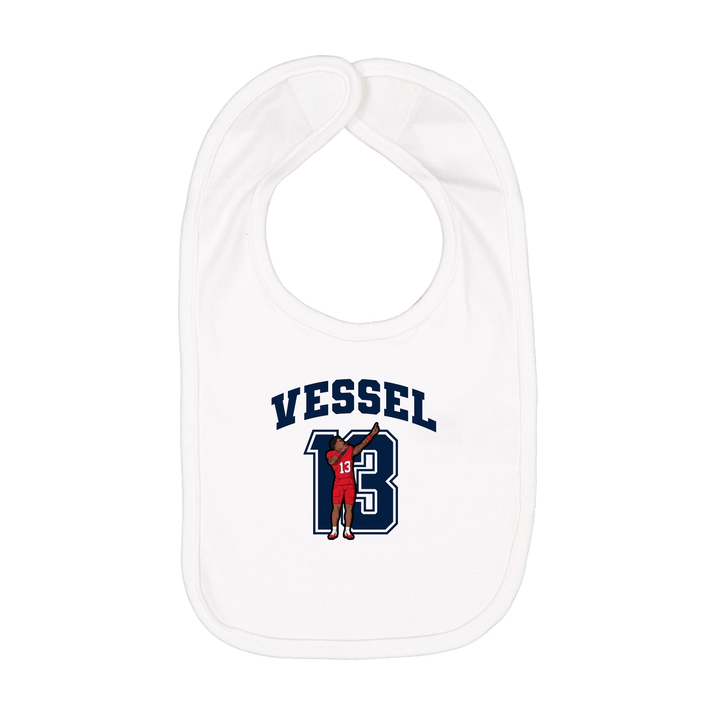 Infant Bib — Number in White