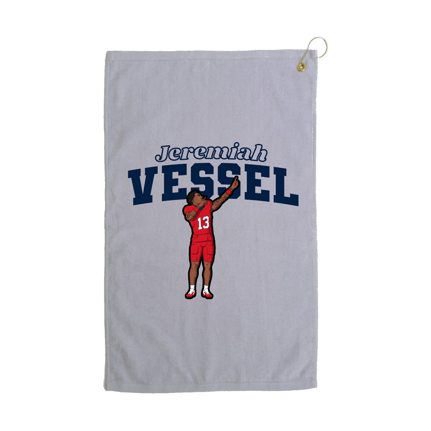 Golf Towel — Name Arch in Grey