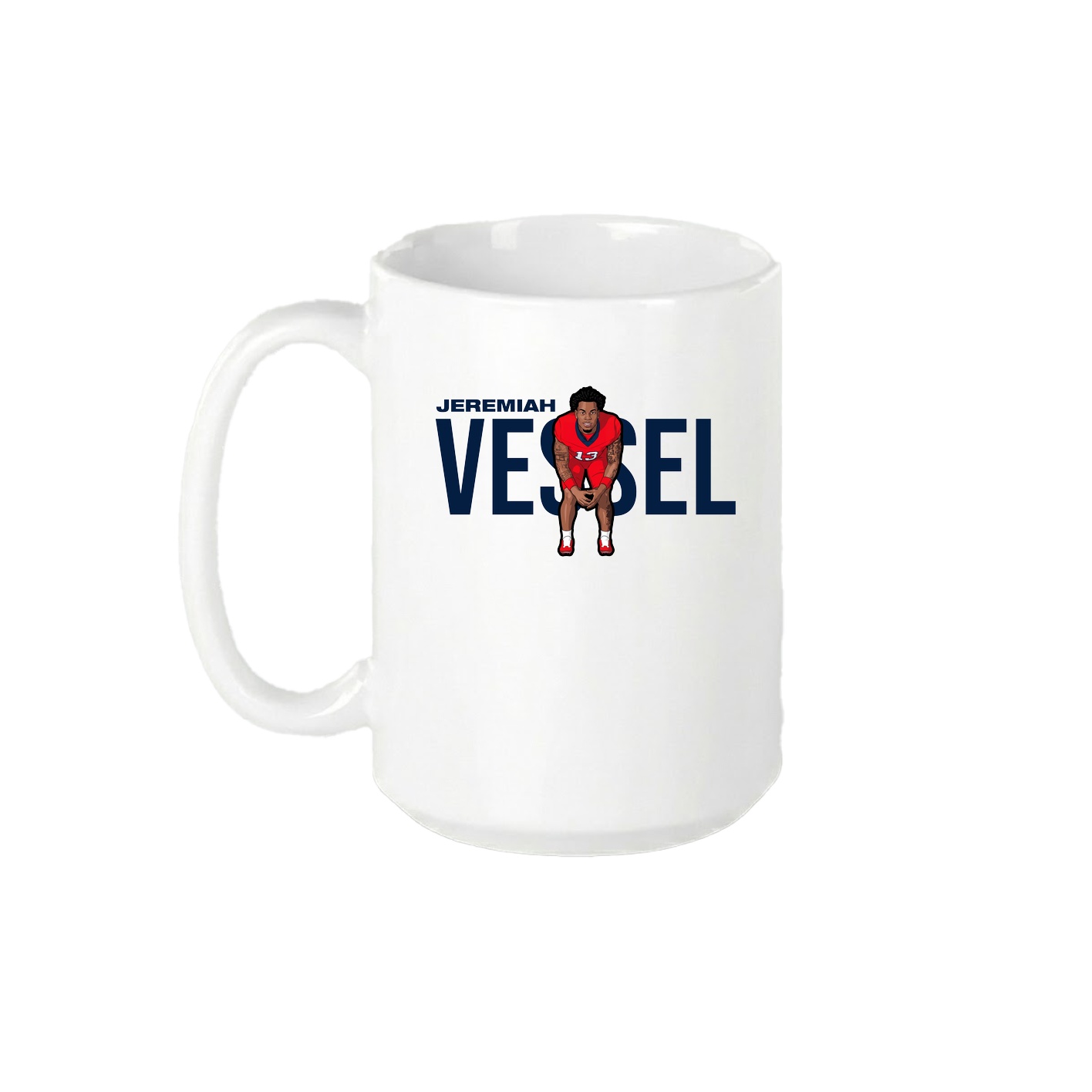 15oz Coffee Mug — Player Name in White