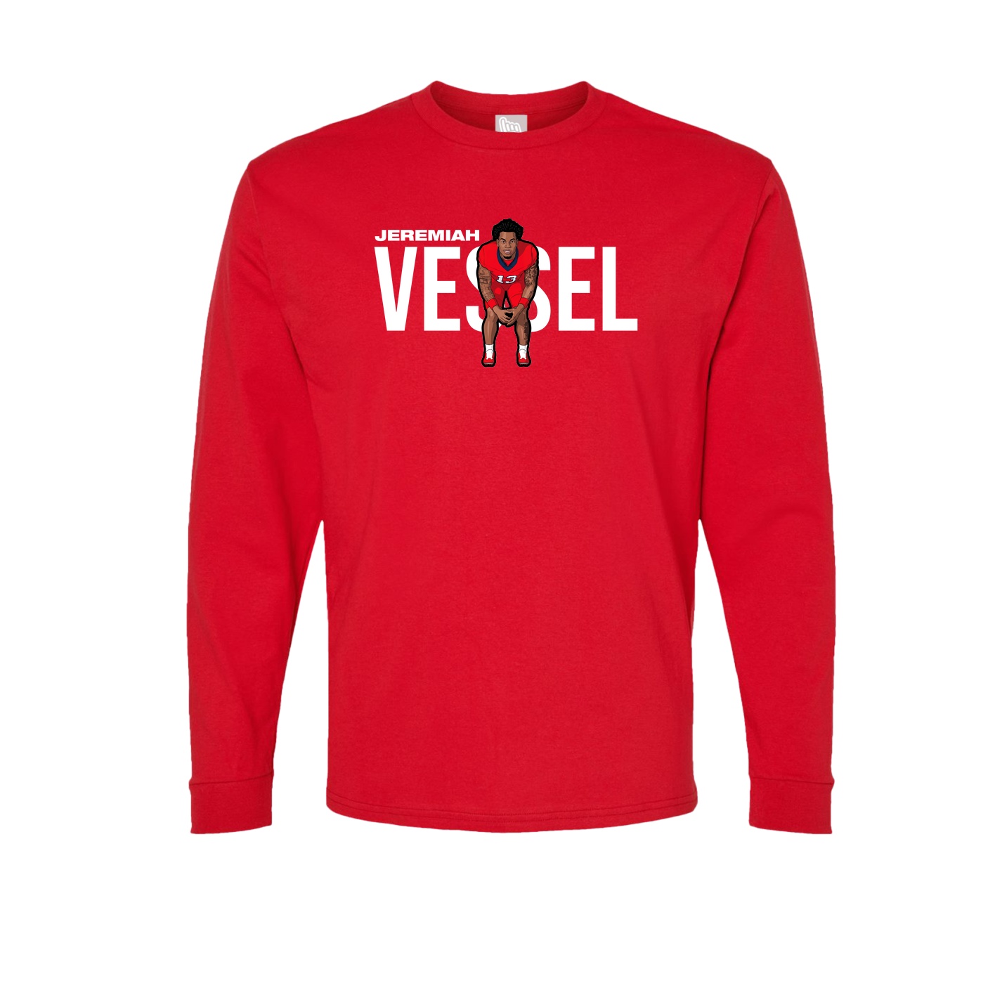 Long Sleeve Tee — Player Name in Red