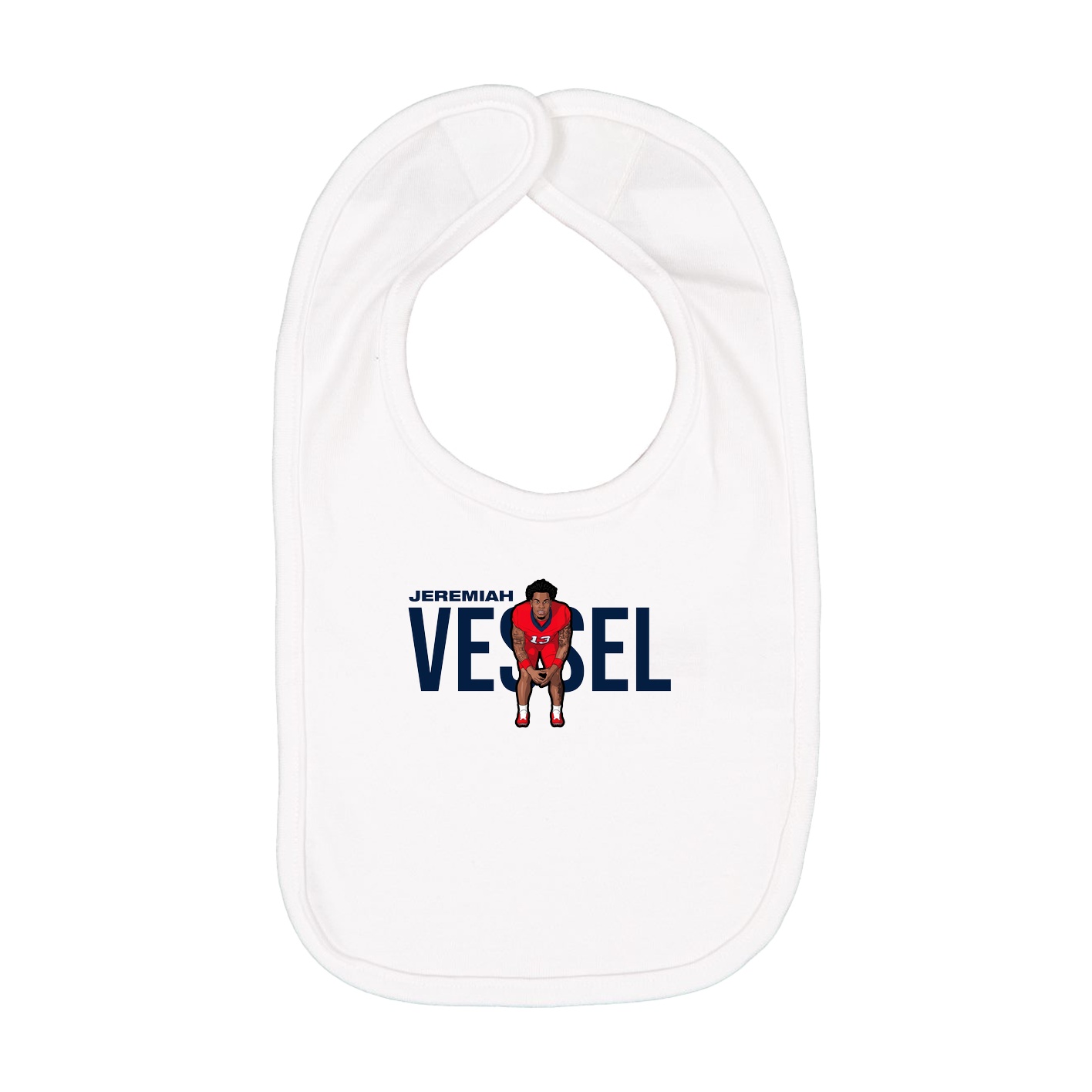 Infant Bib — Player Name in White