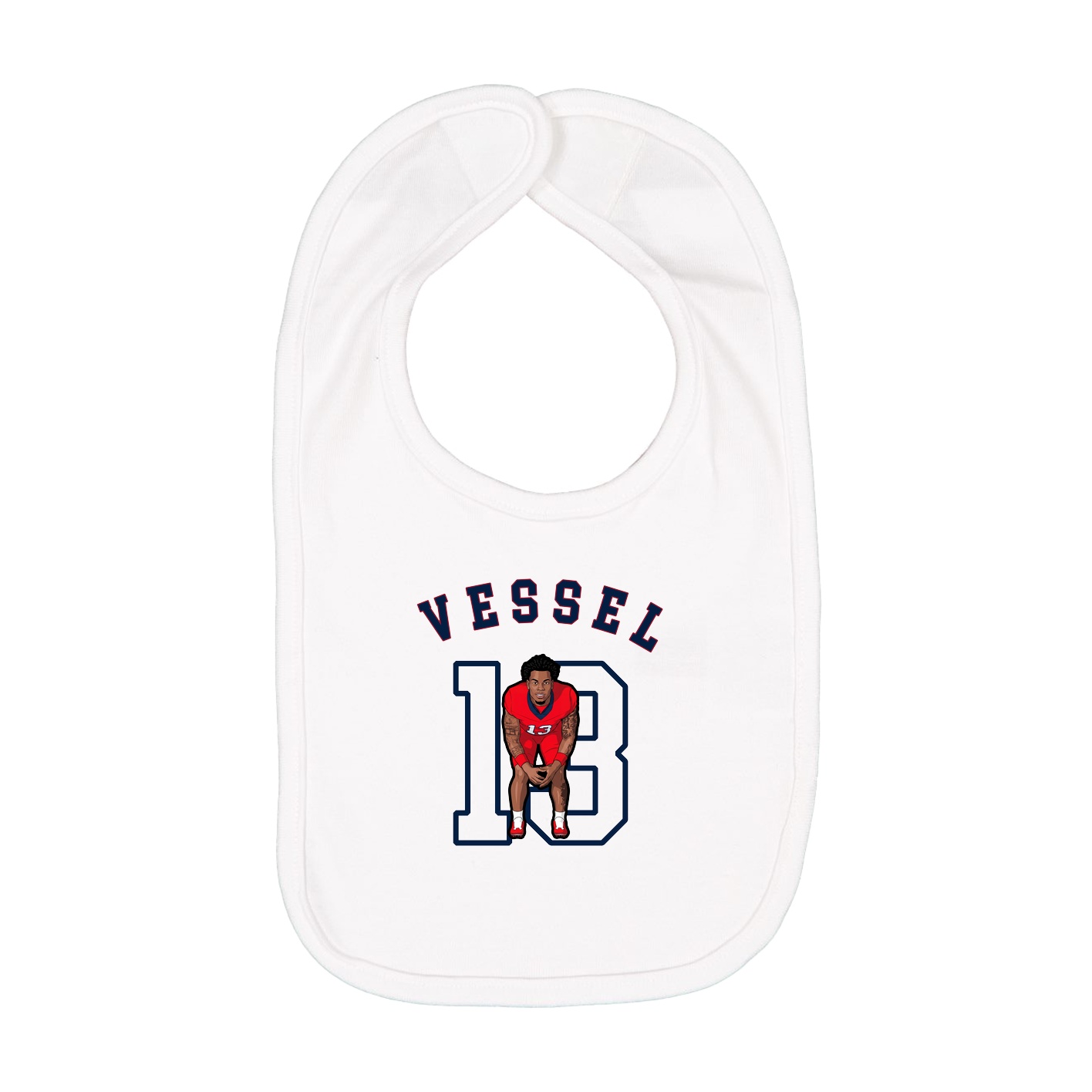 Infant Bib — Shirsey Arch in White