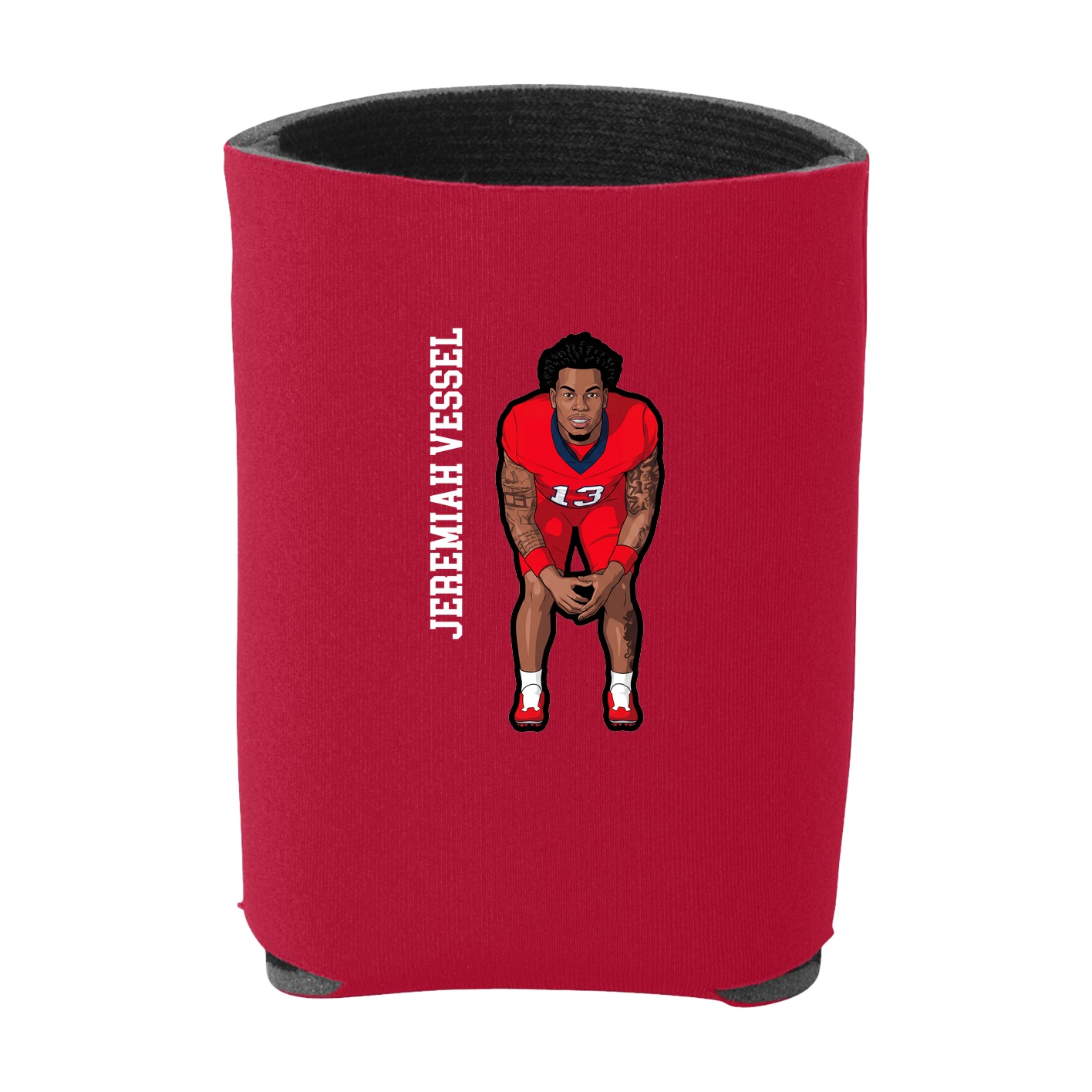Can Holder — Name Vertical in Red