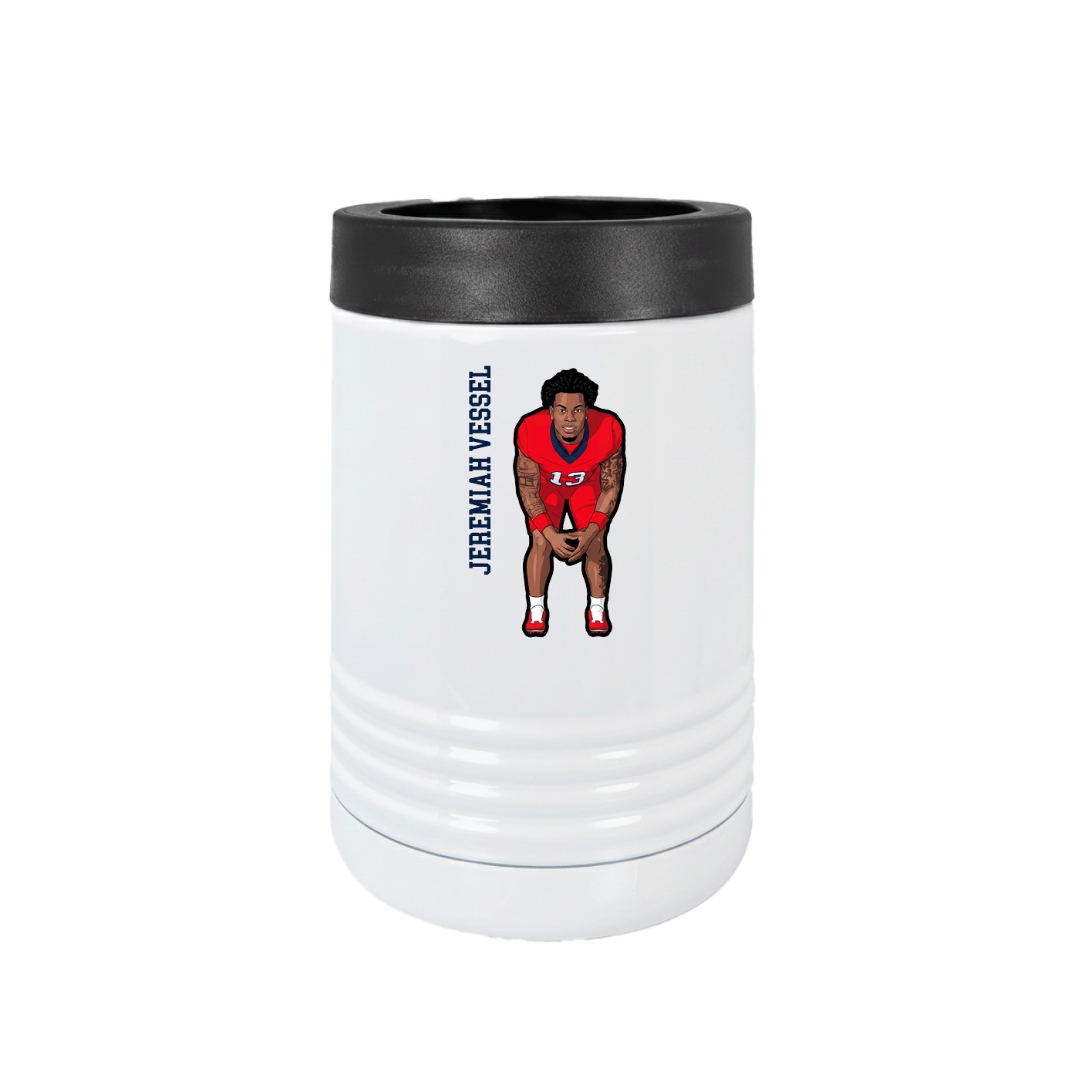 Beverage Holder — Name Vertical in White