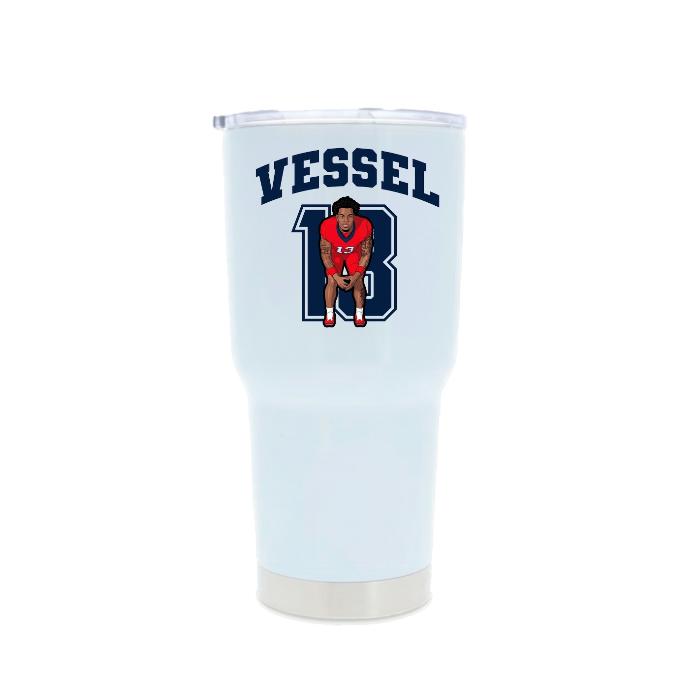 30oz Stainless Steel Tumbler — Number in White