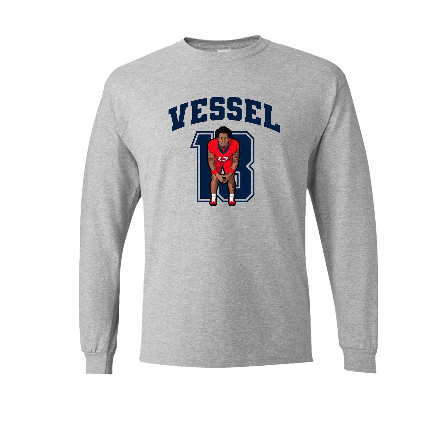 Long Sleeve Tee — Number in Grey