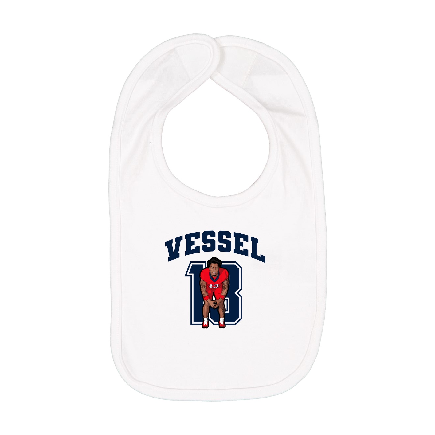 Infant Bib — Number in White