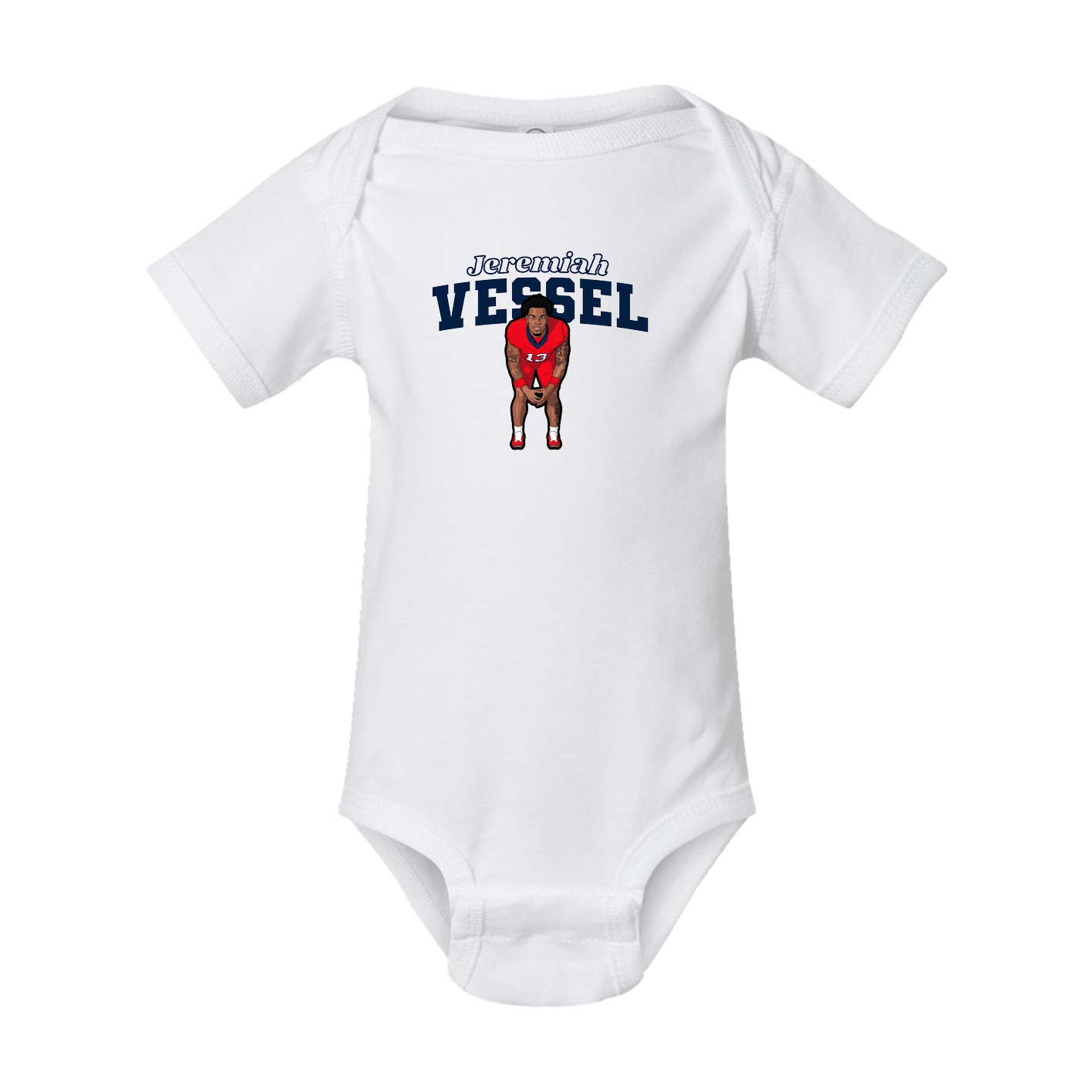 Baby Onesie — Name Arch in White