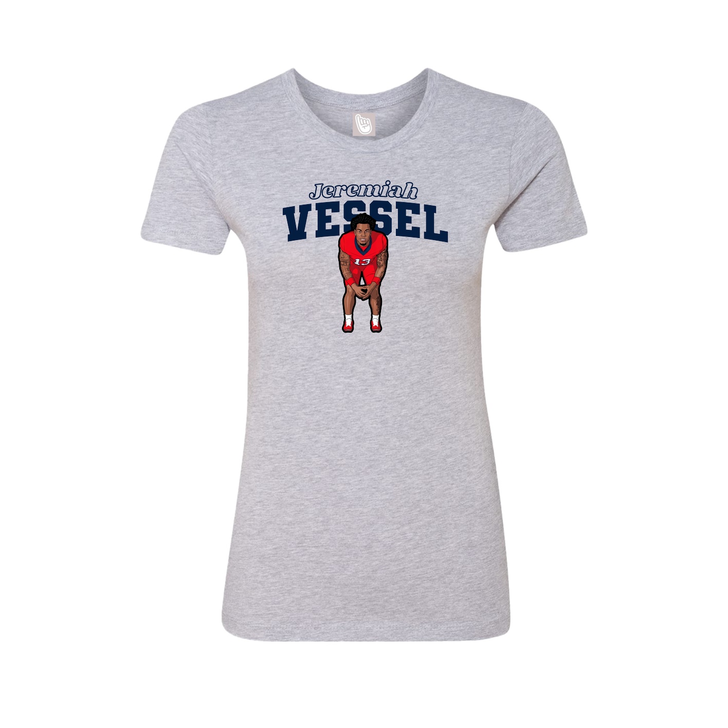 Womens Tee — Name Arch in Grey