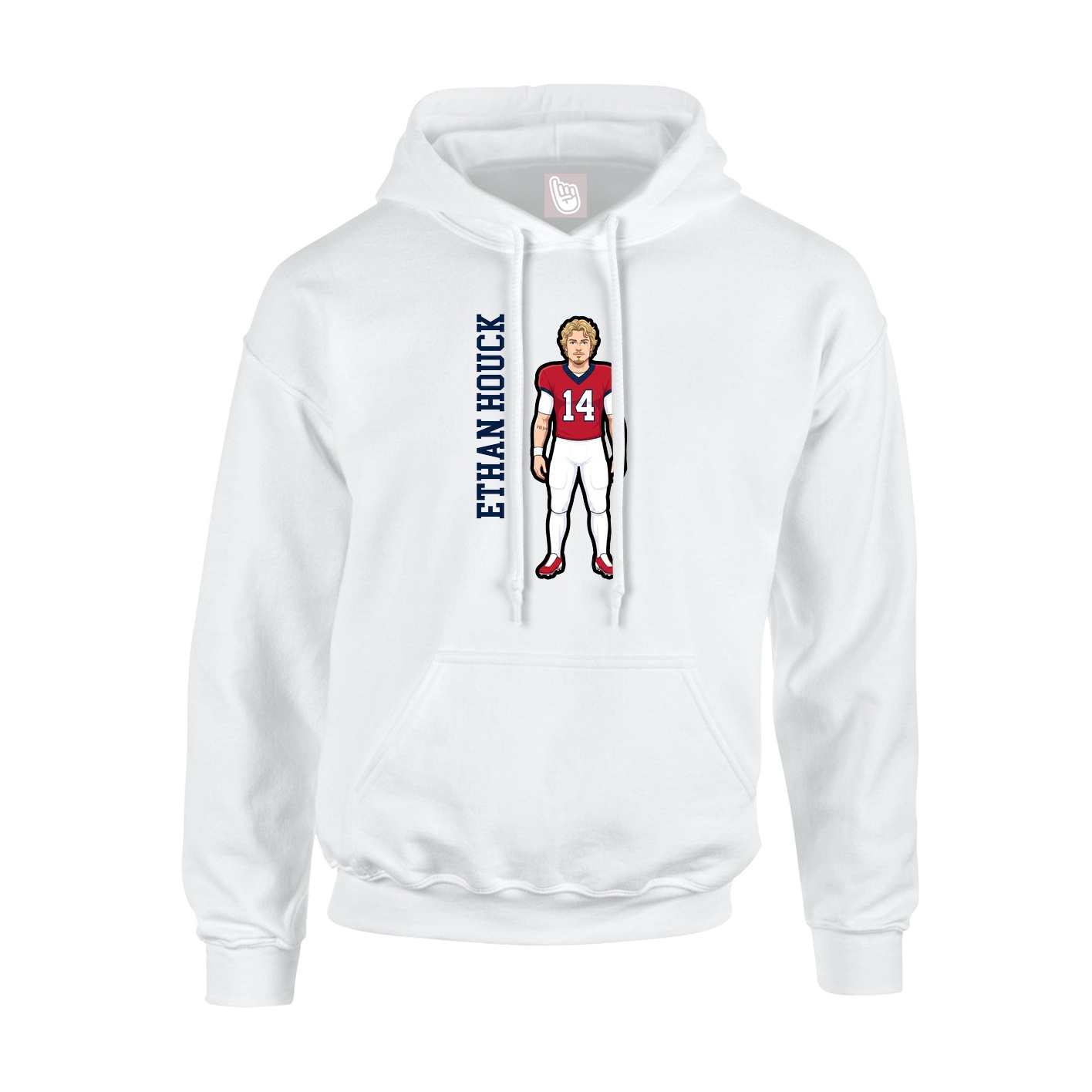 Youth Hoodie — Name Vertical in White