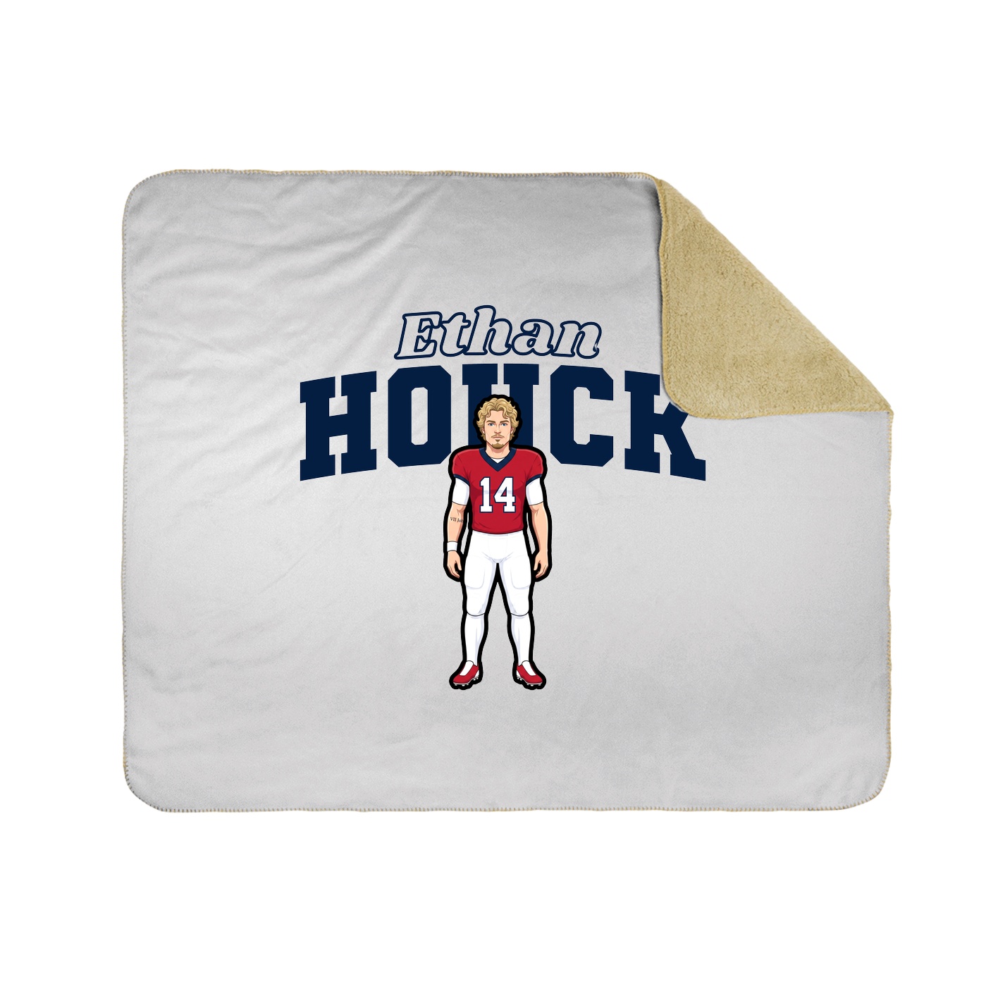 Throw Blanket — Name Arch in White