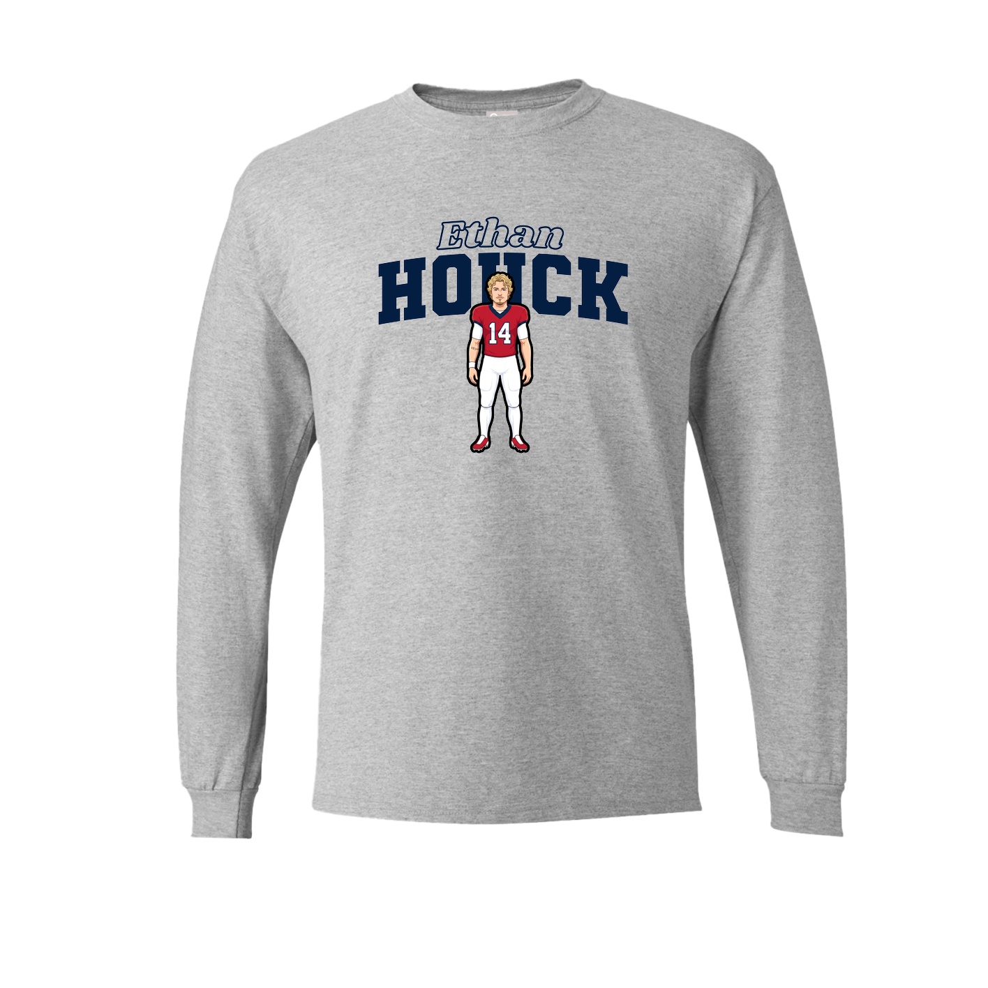 Long Sleeve Tee — Name Arch in Grey