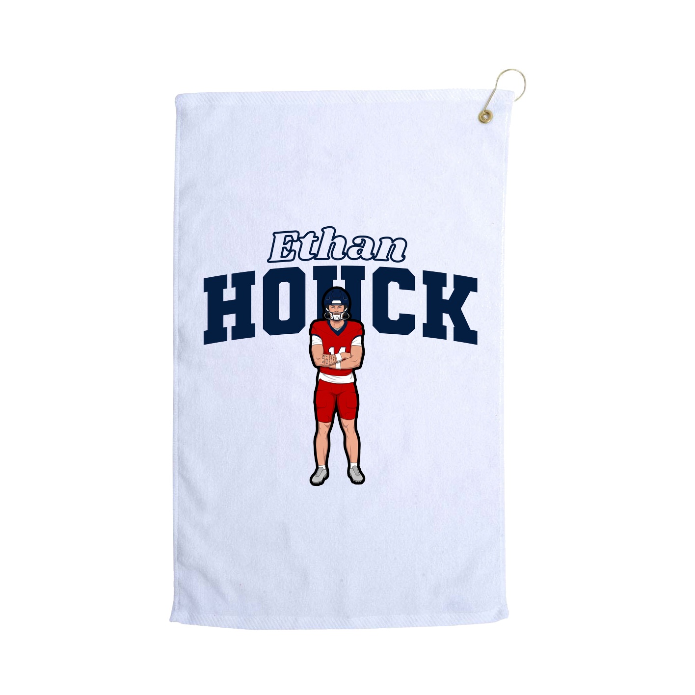 Golf Towel — Name Arch in White