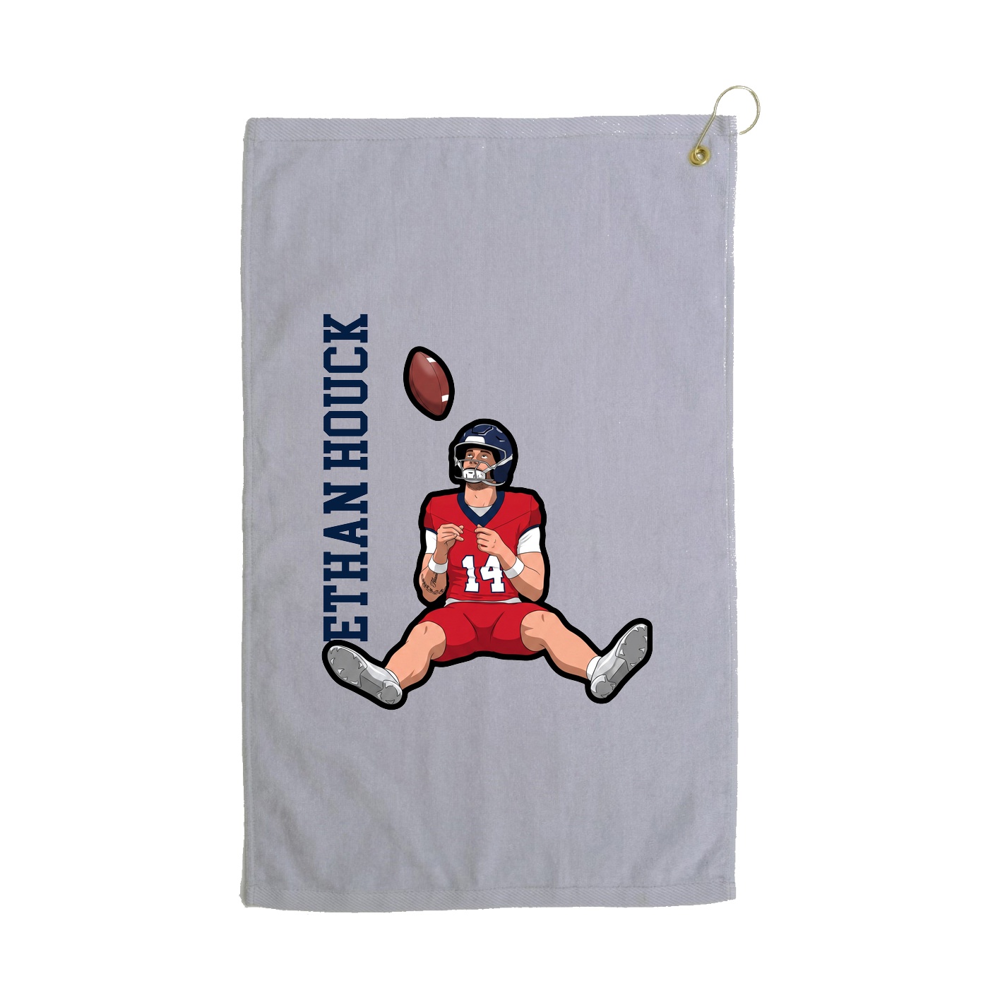 Golf Towel — Name Vertical in Grey