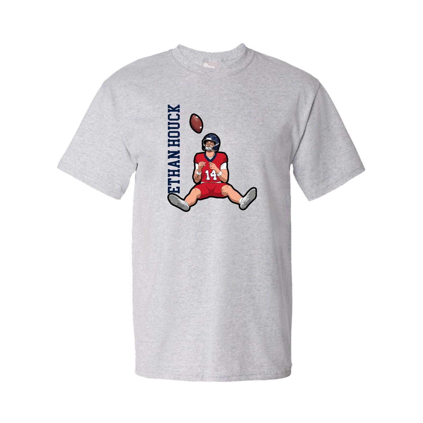 Tee — Name Vertical in Grey