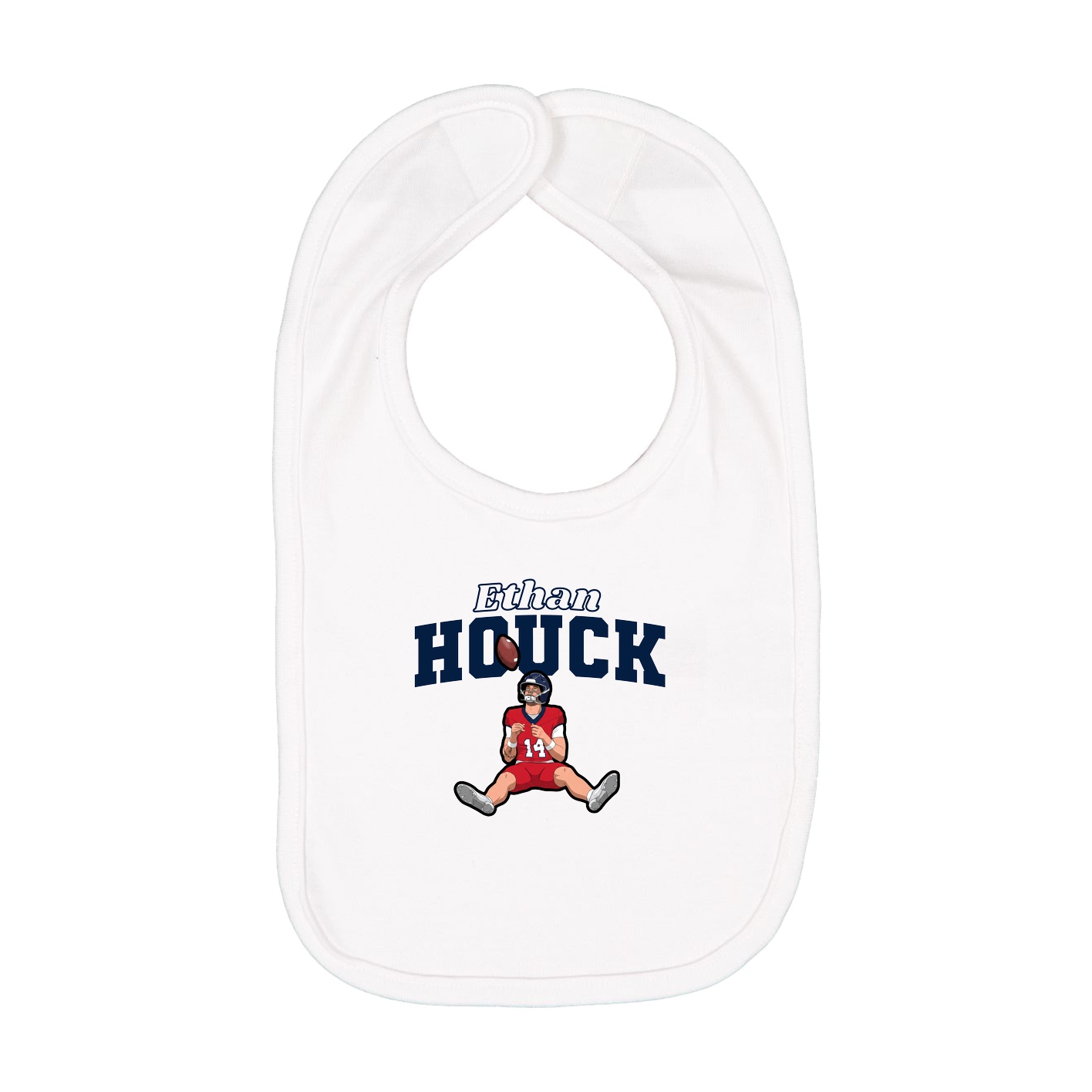 Infant Bib — Name Arch in White