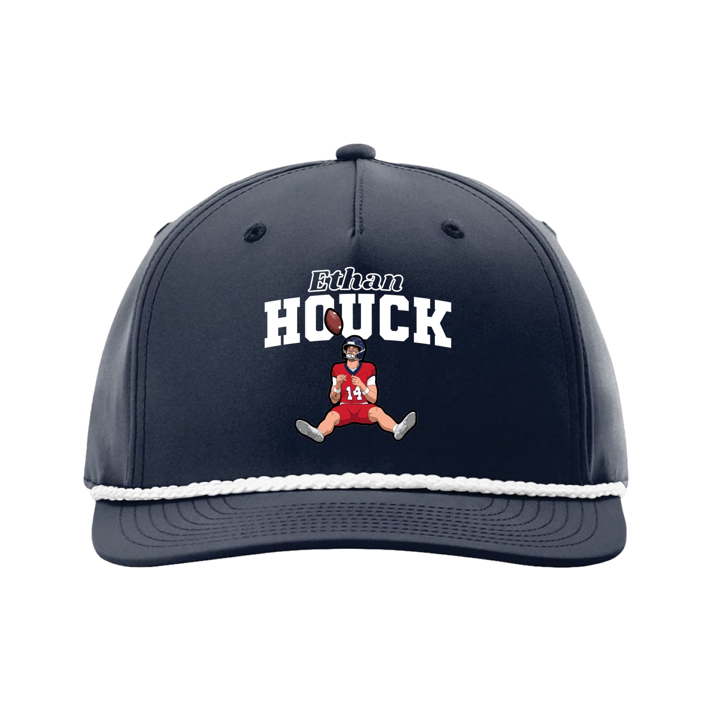 Five-Panel Classic Rope Cap — Name Arch in Navy