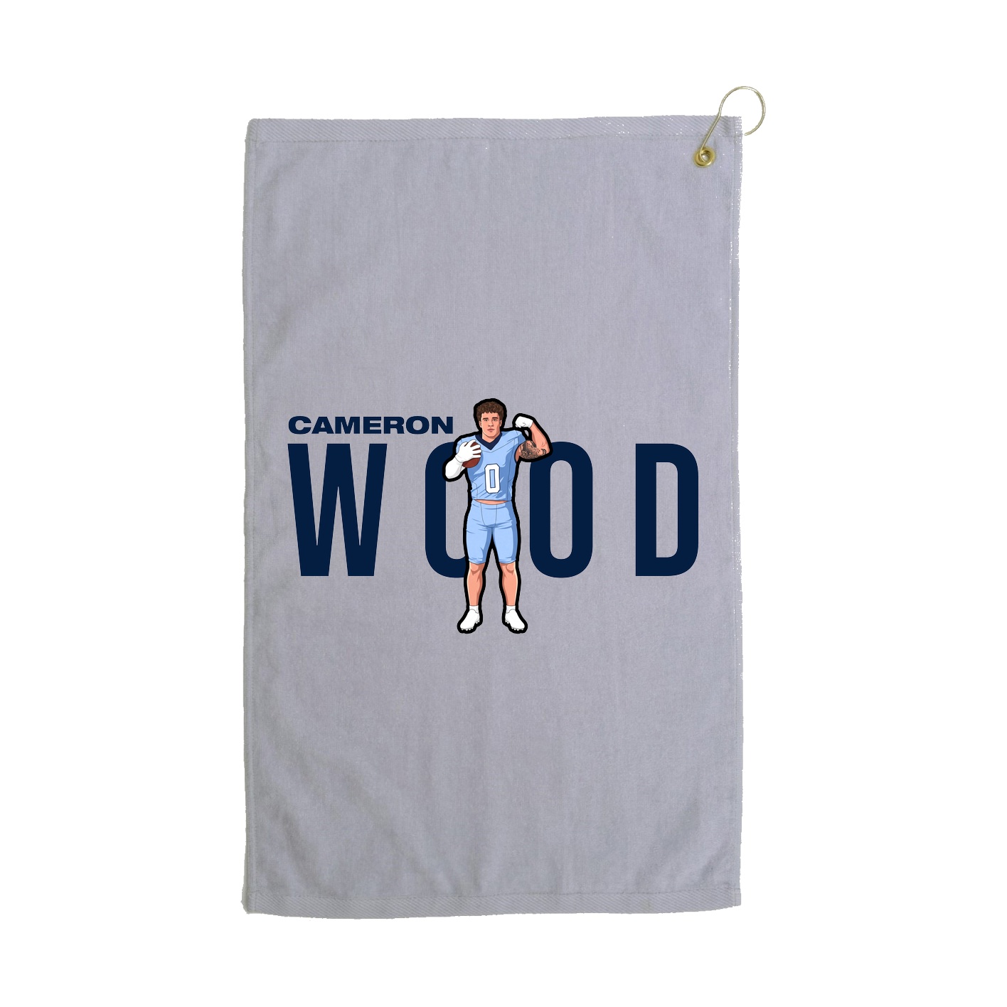 Golf Towel — Player Name in Grey
