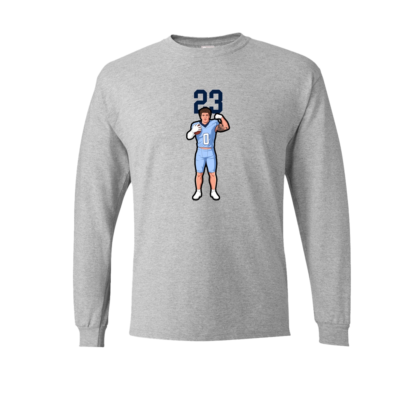 Long Sleeve Tee — Number Top in Grey