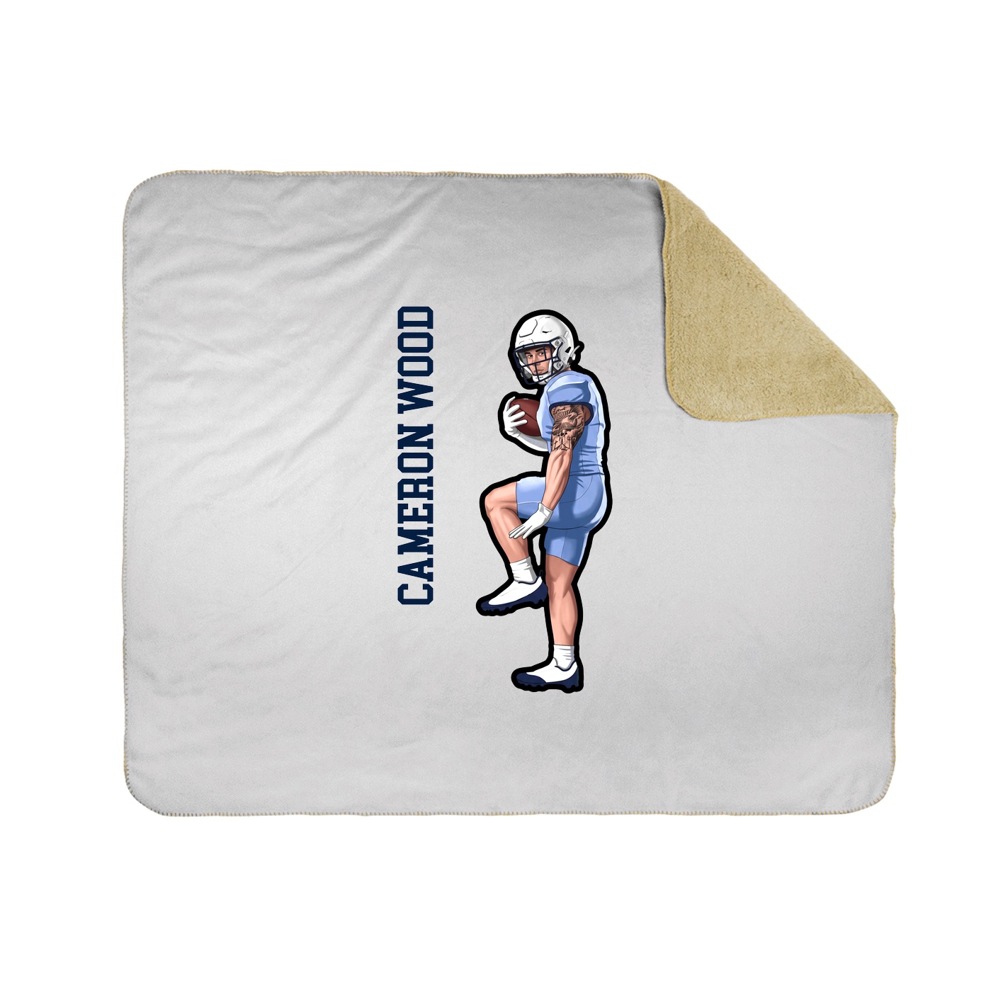 Throw Blanket — Name Vertical in White