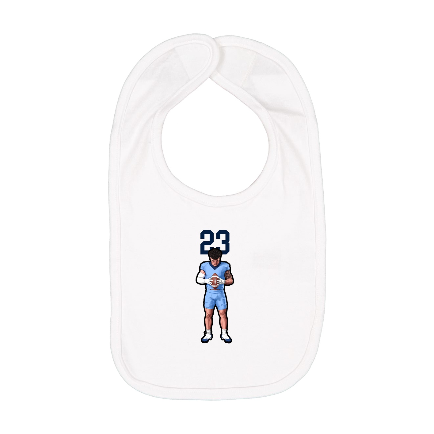 Infant Bib — Number Top in White