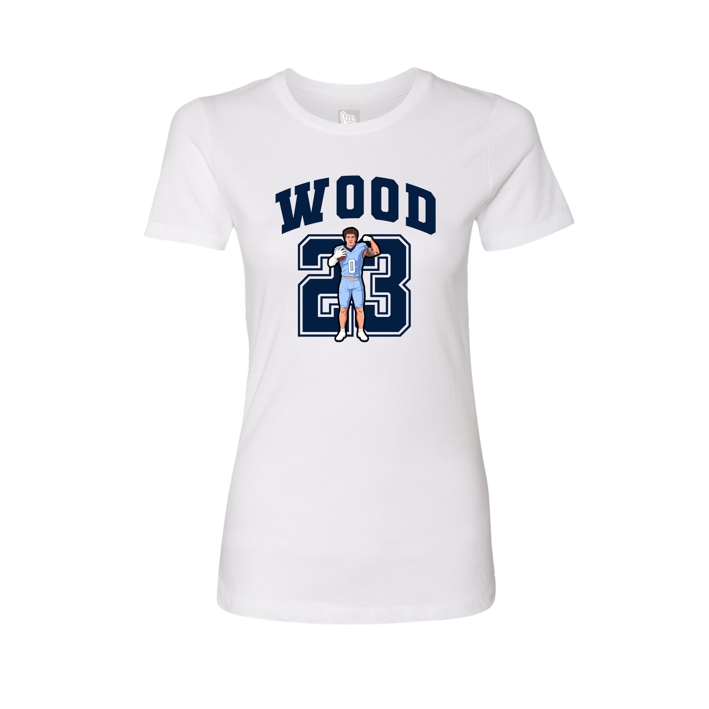 Fitted Women's Tee — Number in White