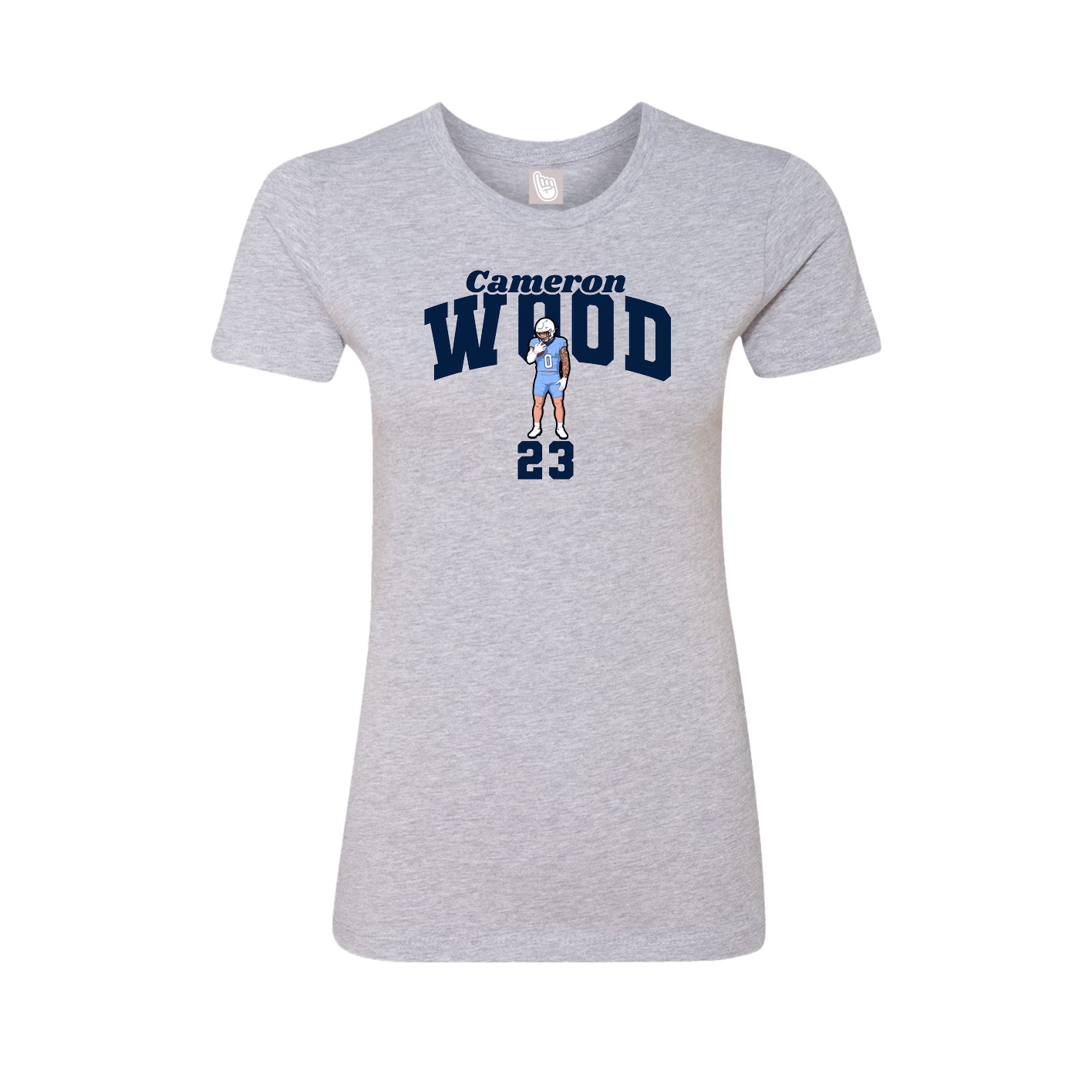 Fitted Women's Tee — Signature Arch in Grey