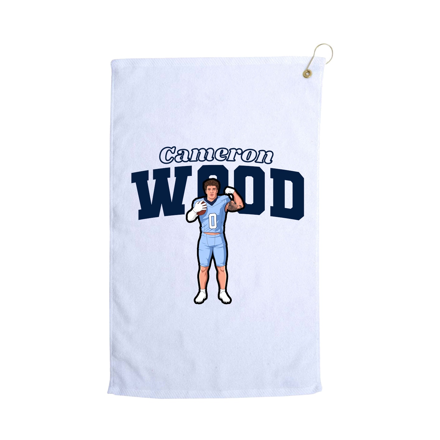 Golf Towel — Name Arch in White