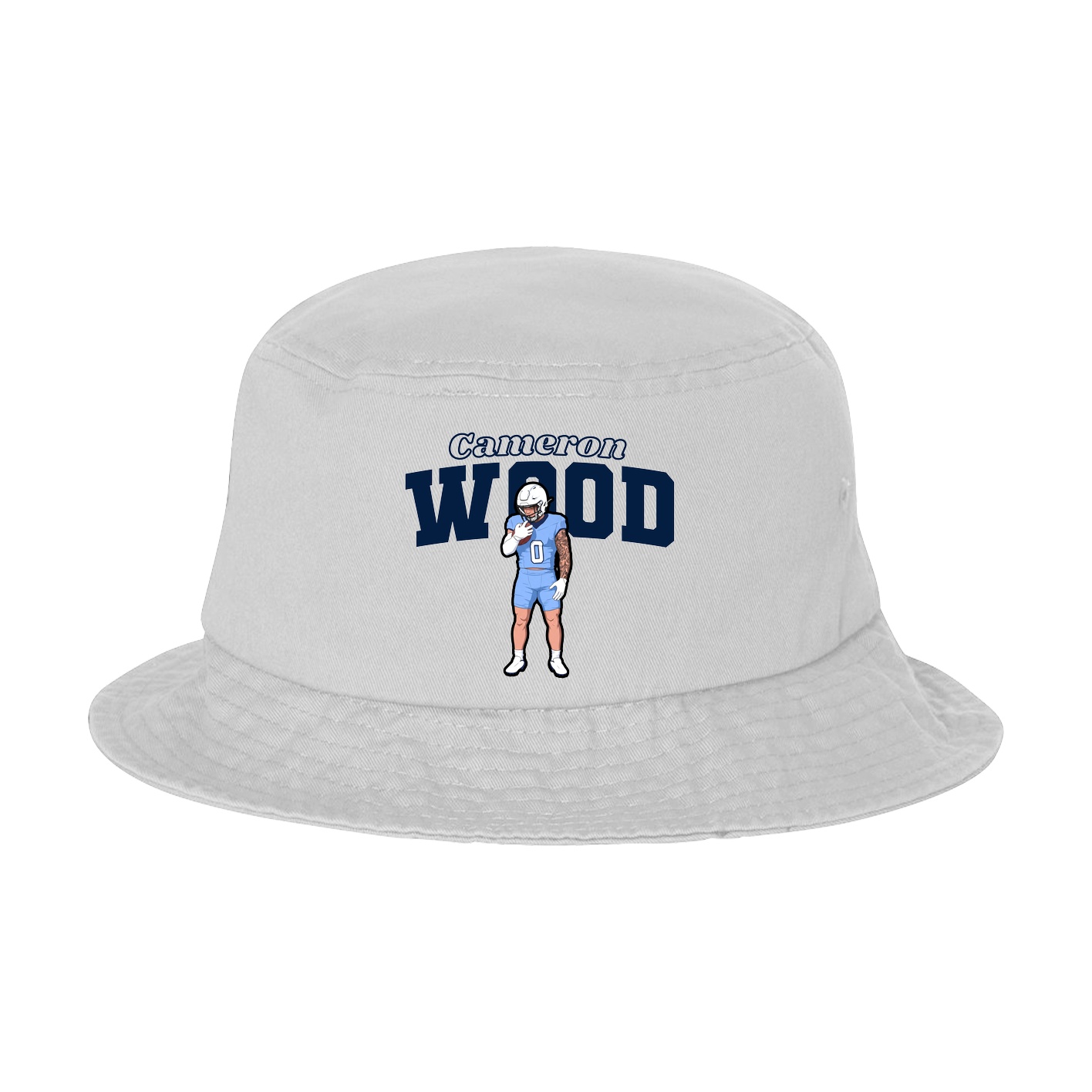 Bucket Cap — Name Arch in White