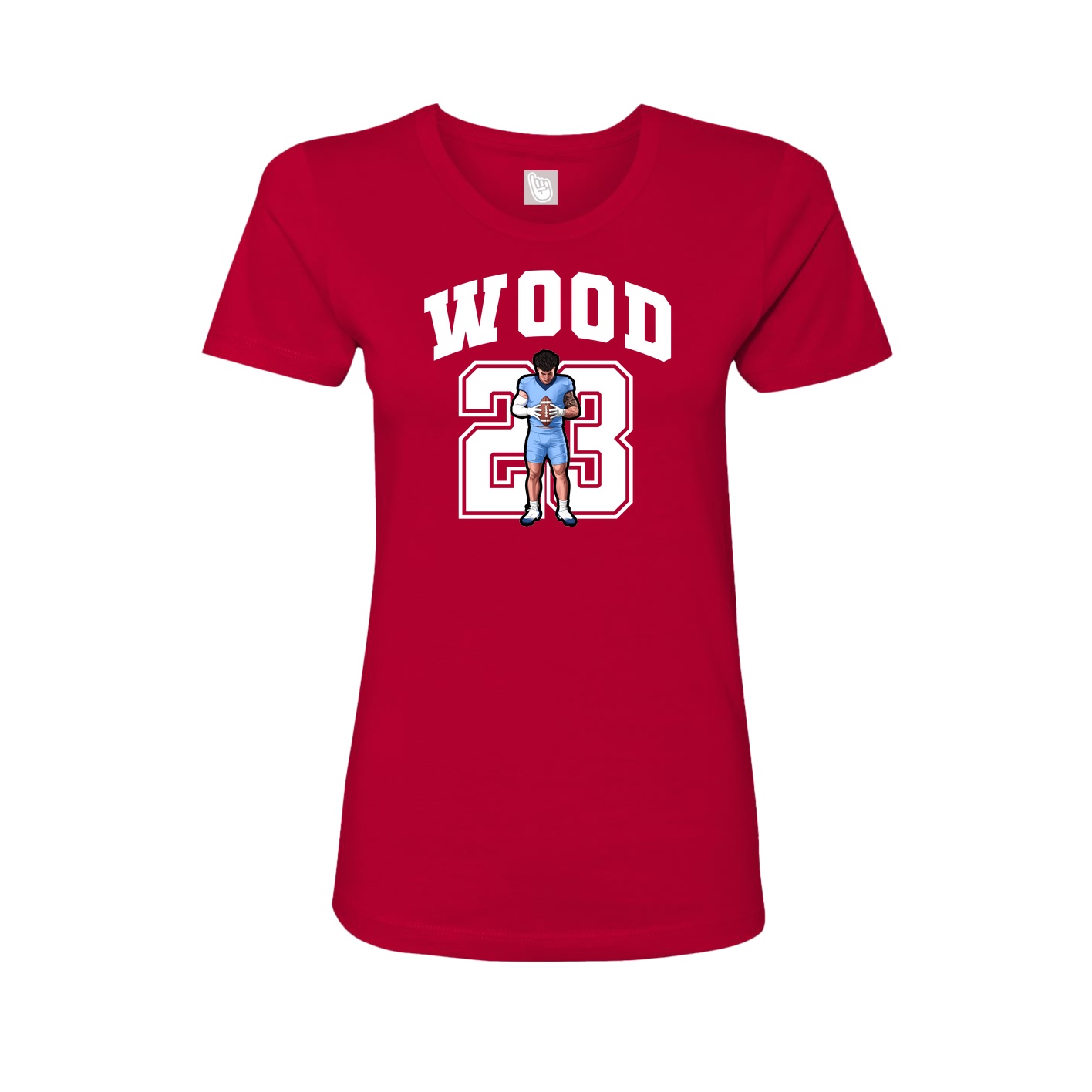 Fitted Women's Tee — Number in Red